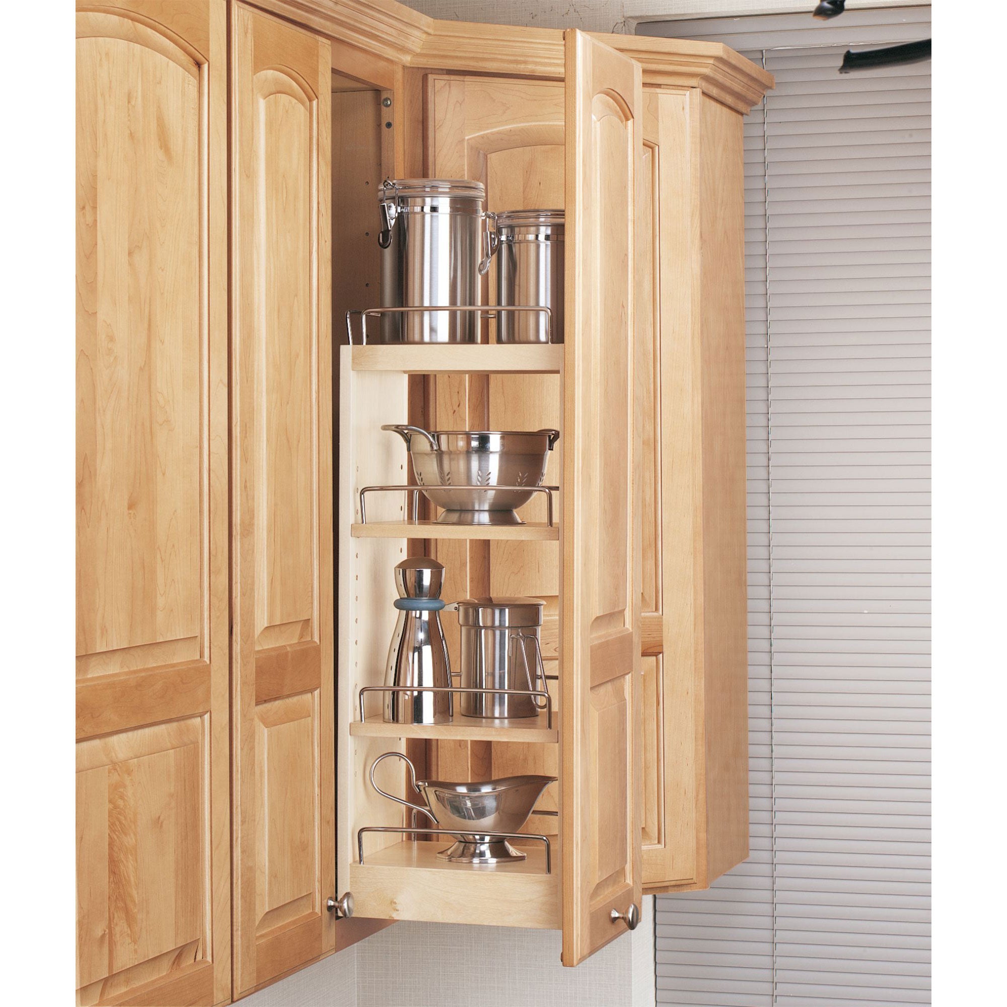 Rev-A-Shelf 8" Pullout Wall Kitchen Cabinet Organizer Storage Rack, 448-WC-8C - VMInnovations