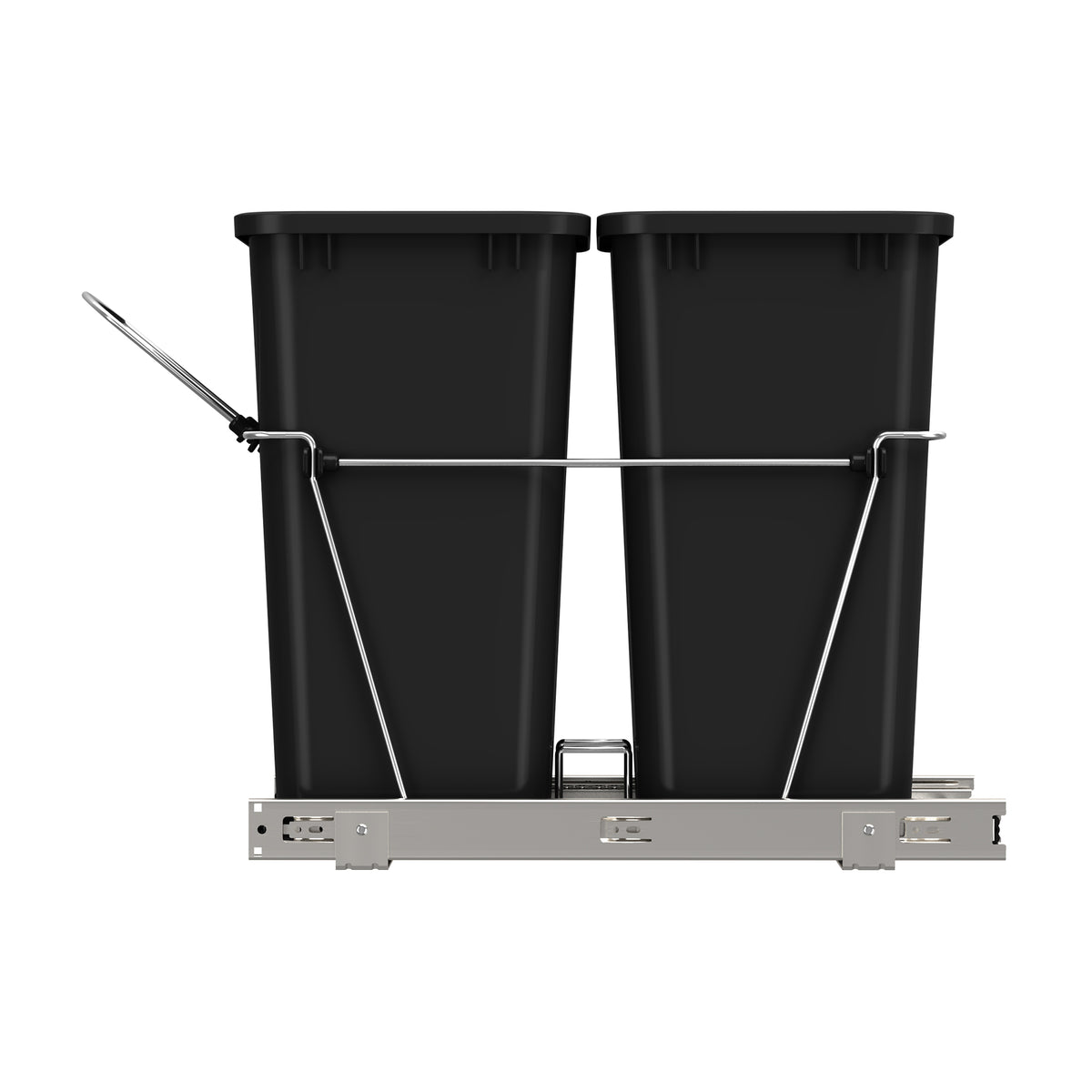 Rev A Shelf Double 35 Quart Sliding Pull Out Waste Bin Container (2 Pack)