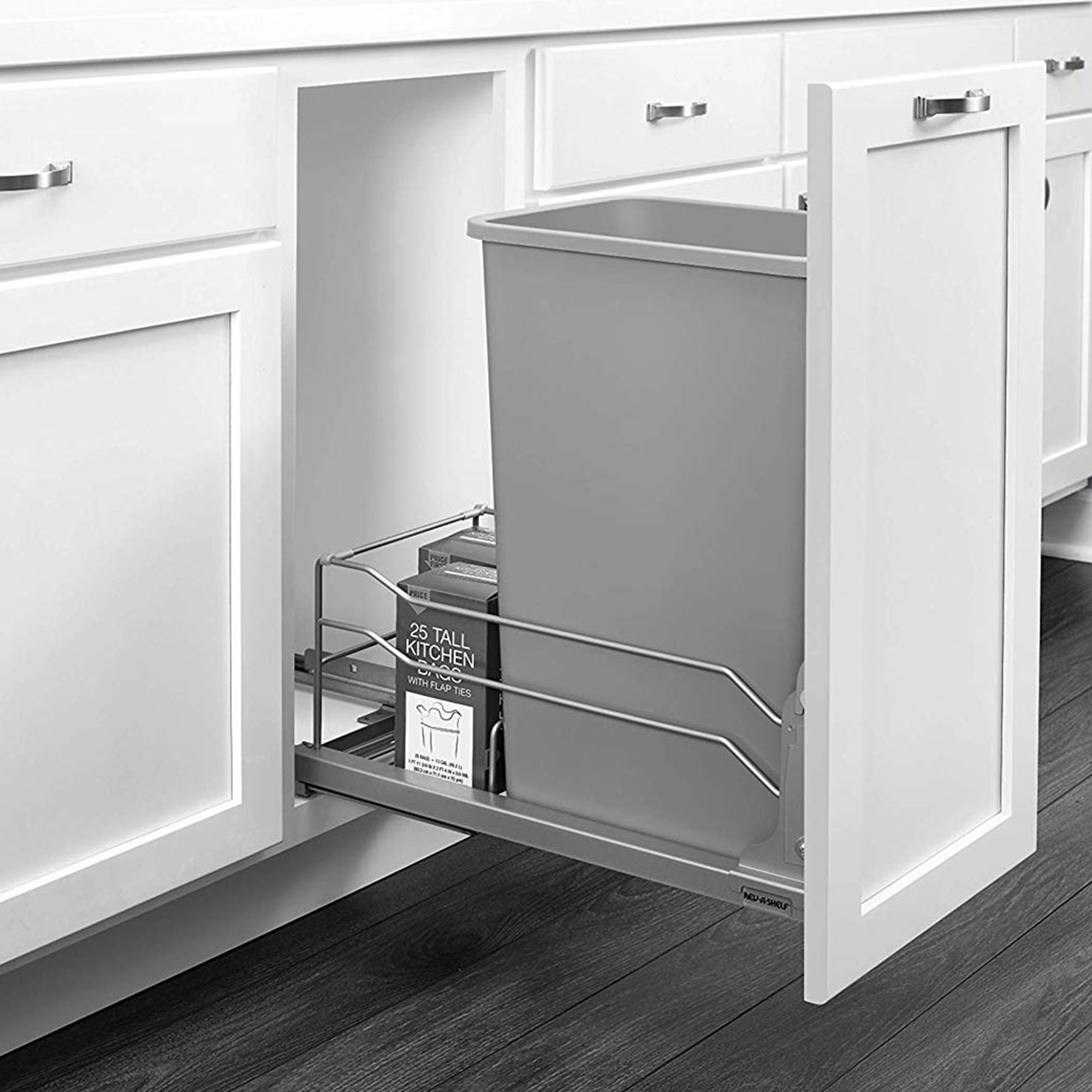 Rev A Shelf 53WC-1550SCDM-117 50 Quart Pullout Waste Container, Gray (Open Box)