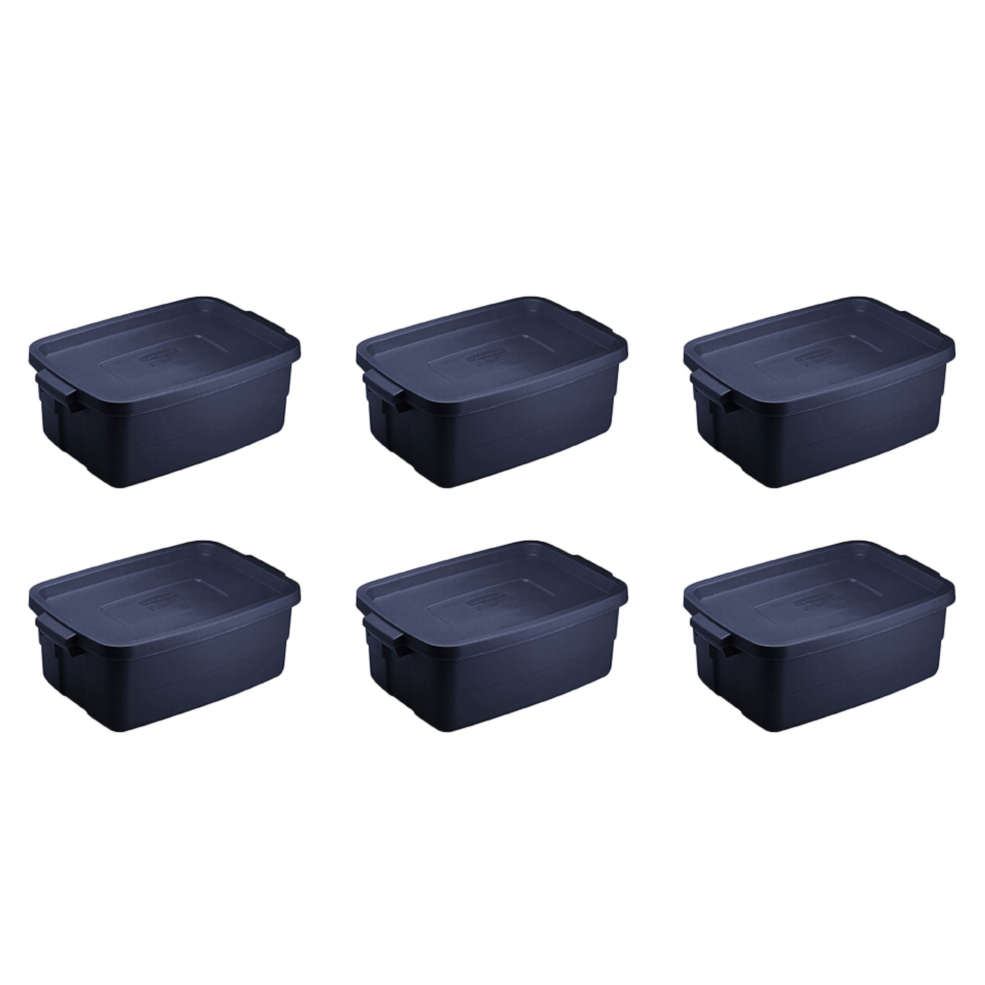 Rubbermaid 3 Gallon Stackable Storage Container, Dark Indigo Metallic (6 Pack) - VMInnovations