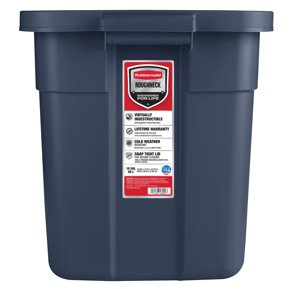 Rubbermaid 18 Gallon Stackable Storage Container, Dark Indigo(6 Pack)(For Parts)