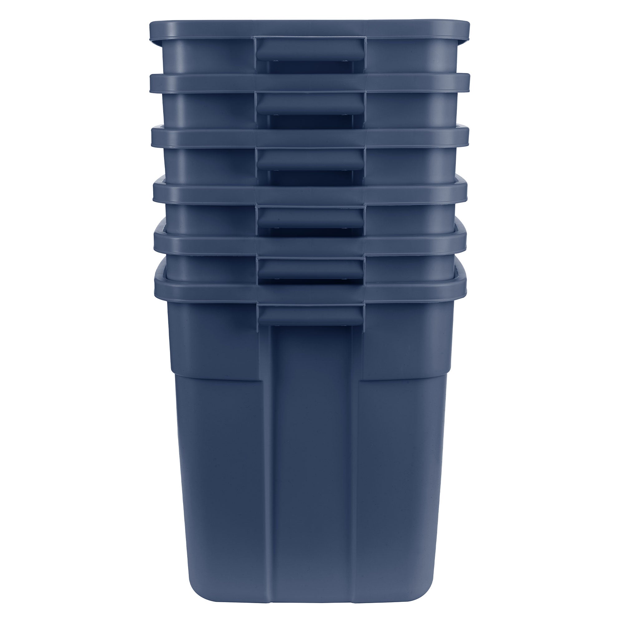 Rubbermaid 18 Gallon Stackable Storage Container, Dark Indigo Metallic (6 Pack) (Refurbished)