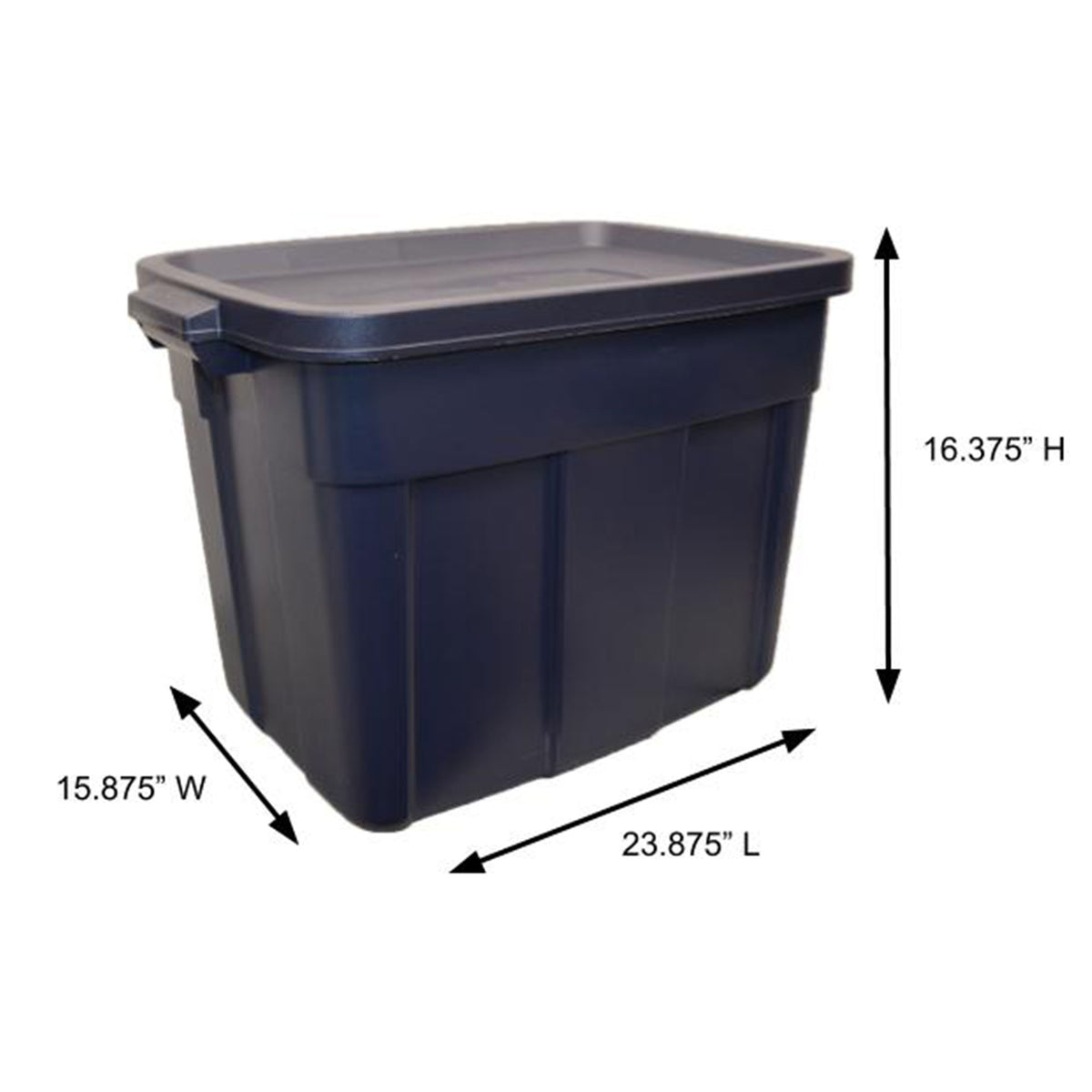 Rubbermaid 18 Gallon Storage Container, Dark Indigo Metallic (6 Pack) (Damaged)