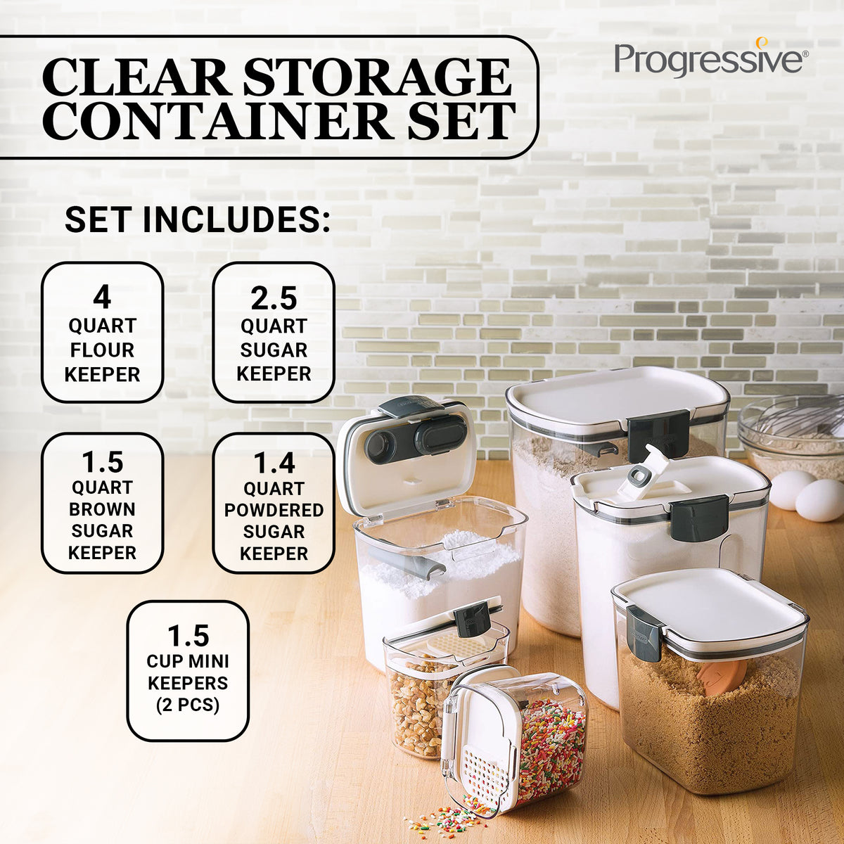 Progressive International ProKeeper 6 Piece Clear Storage Container (Open Box)