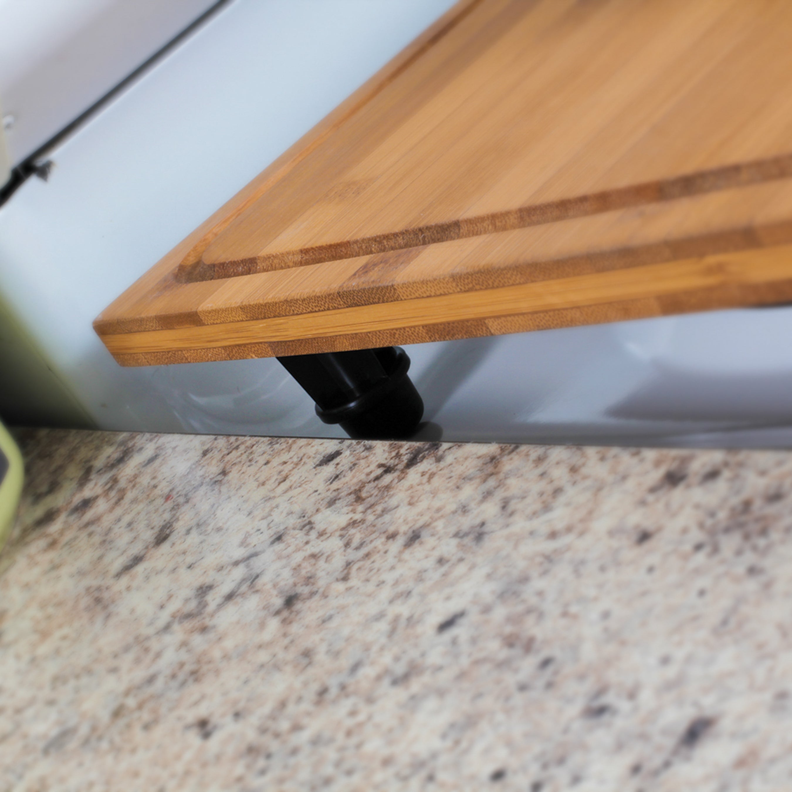 Camco 43548 4 Burner Grooved Bamboo Stove Top Work Surface with Adjustable Legs - VMInnovations