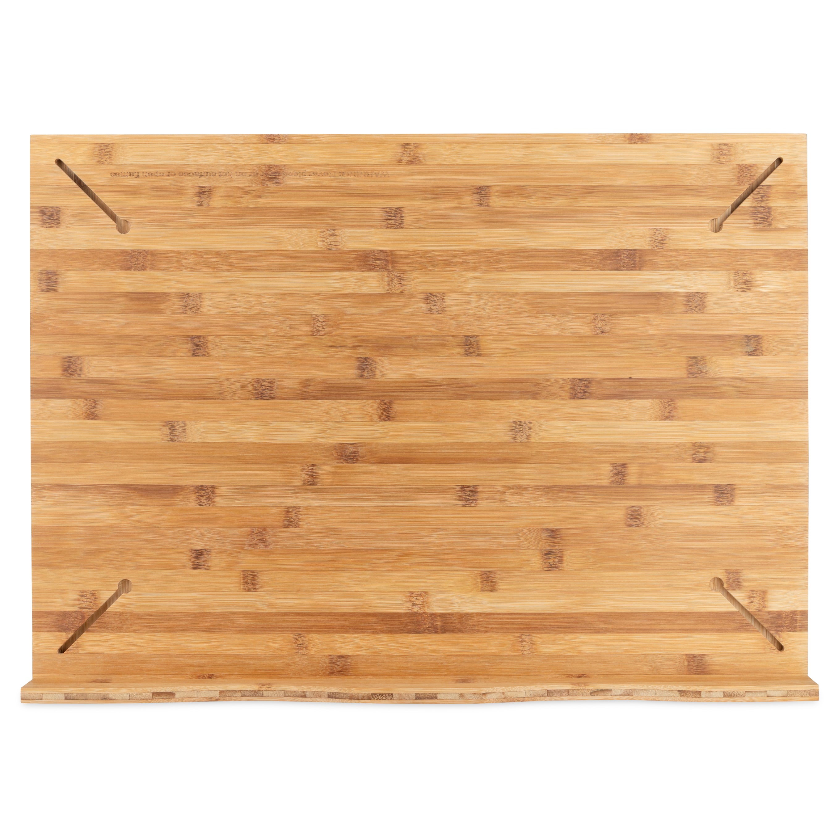 Camco 43548 4 Burner Grooved Bamboo Stove Top Work Surface with Adjustable Legs - VMInnovations