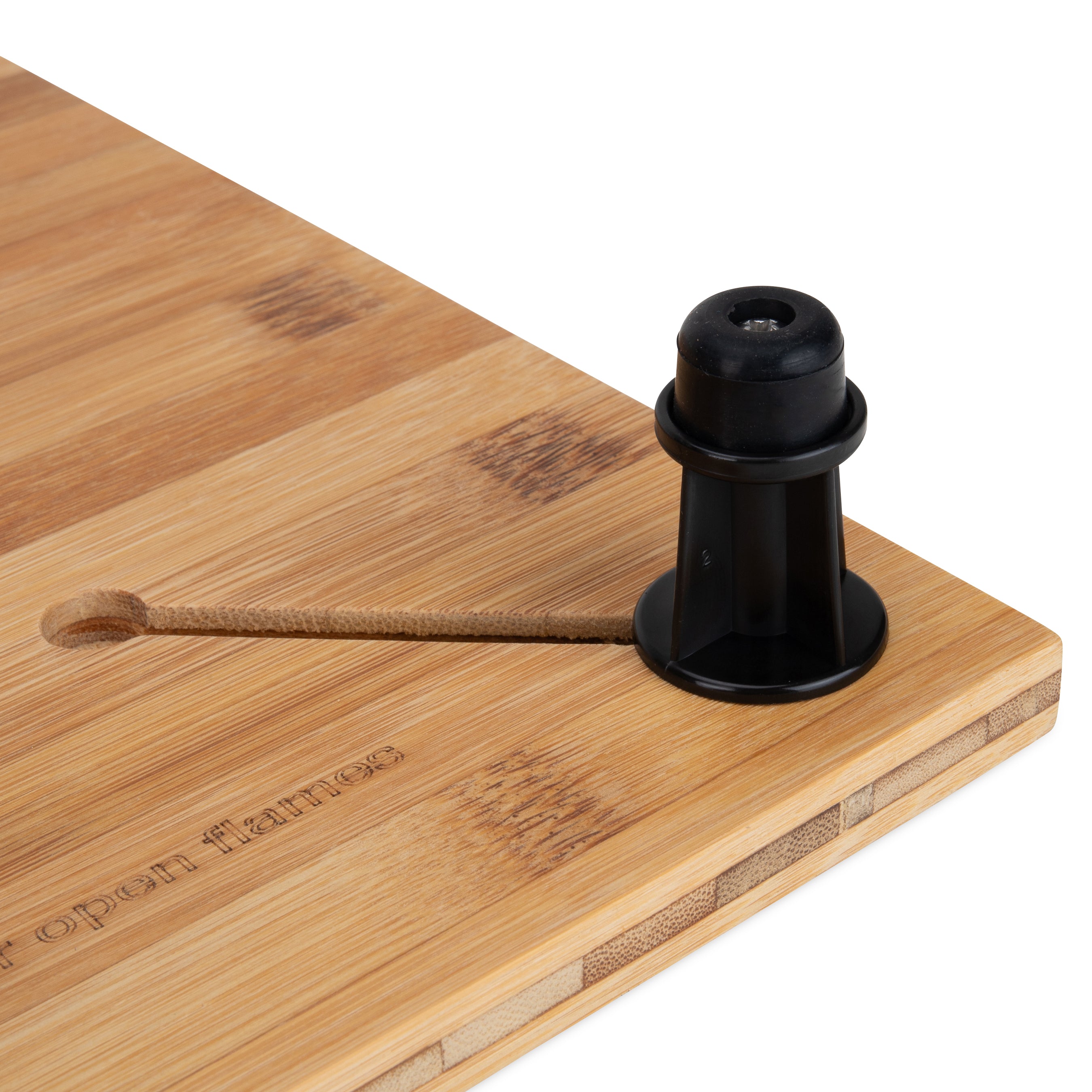 Camco 43548 4 Burner Grooved Bamboo Stove Top Work Surface with Adjustable Legs - VMInnovations