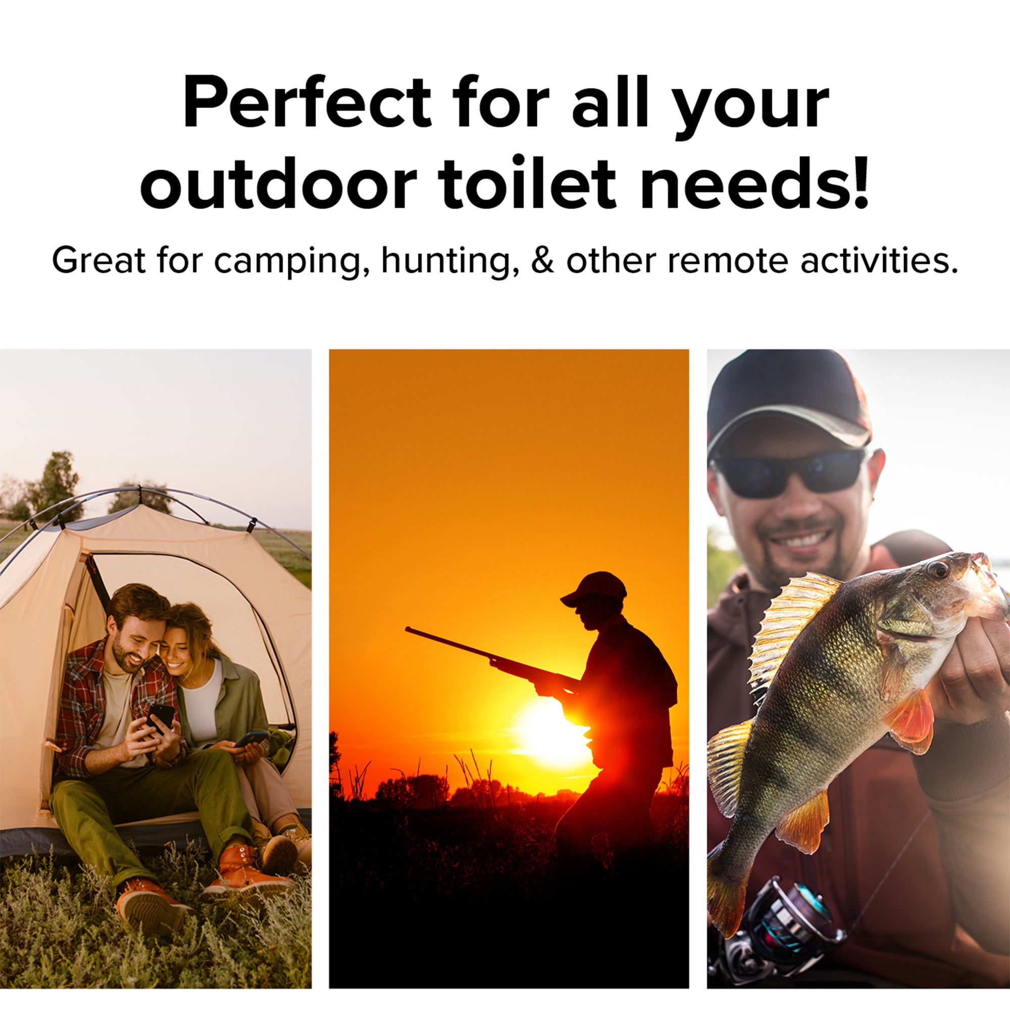 Camco 10 Pack Leak Proof Double Lined Camping Toilet Bucket Waste Bags, Black
