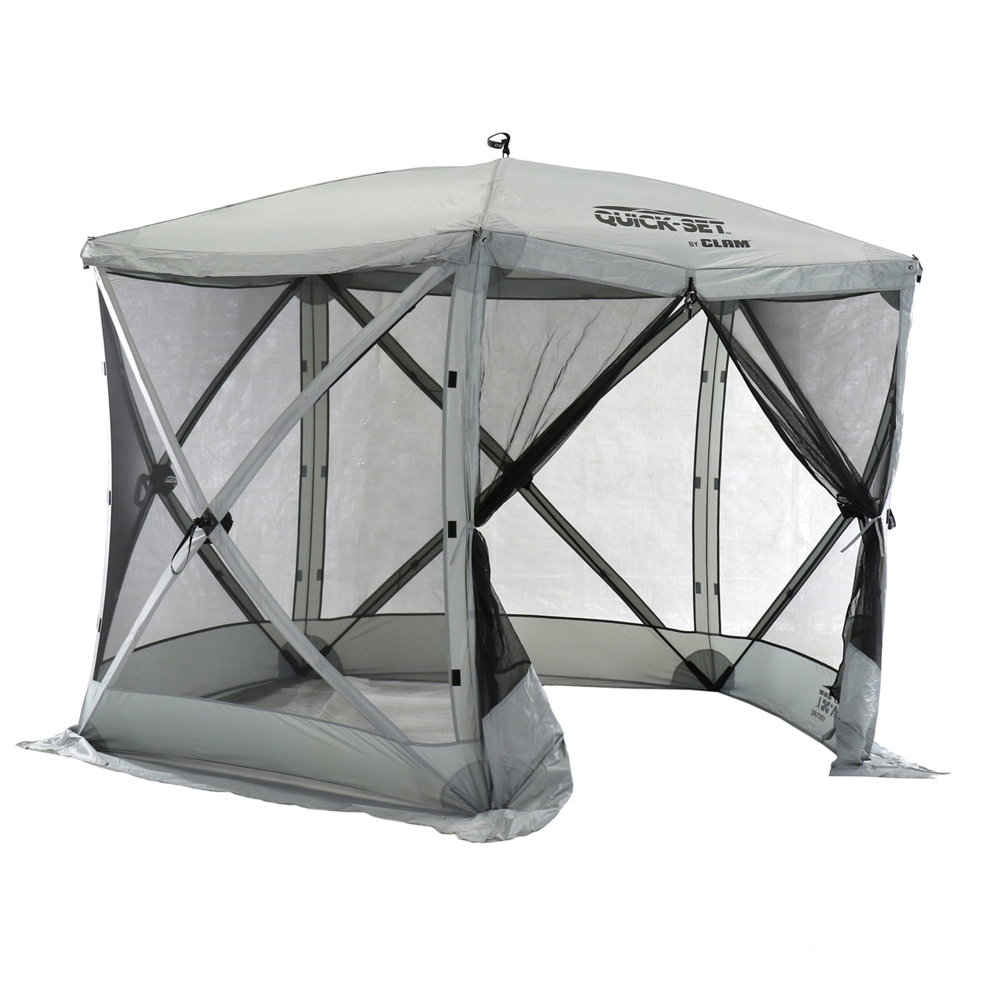 Quick-Set Venture Outdoor Gazebo Canopy Shelter & Screen Tent, Gray (Open Box) - VMInnovations