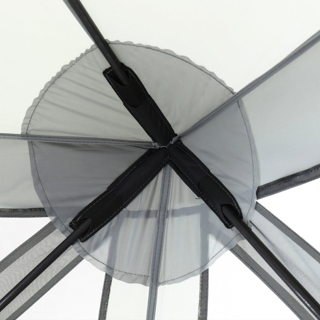 Quick-Set Venture Outdoor Gazebo Canopy Shelter & Screen Tent, Gray (Used) - VMInnovations
