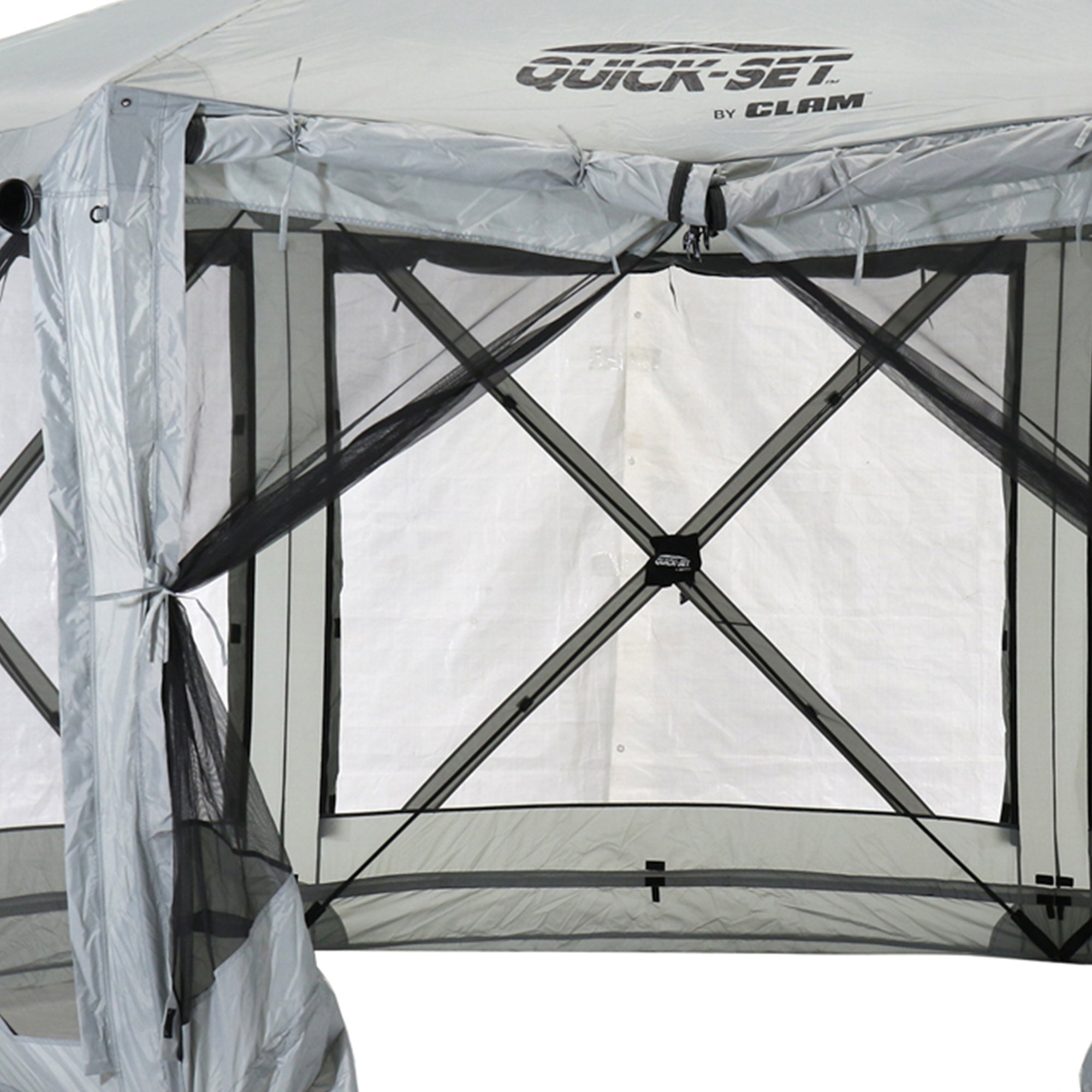 Quick-Set Pavilion Outdoor Gazebo Canopy Shelter Screen Tent, Gray (For Parts) - VMInnovations