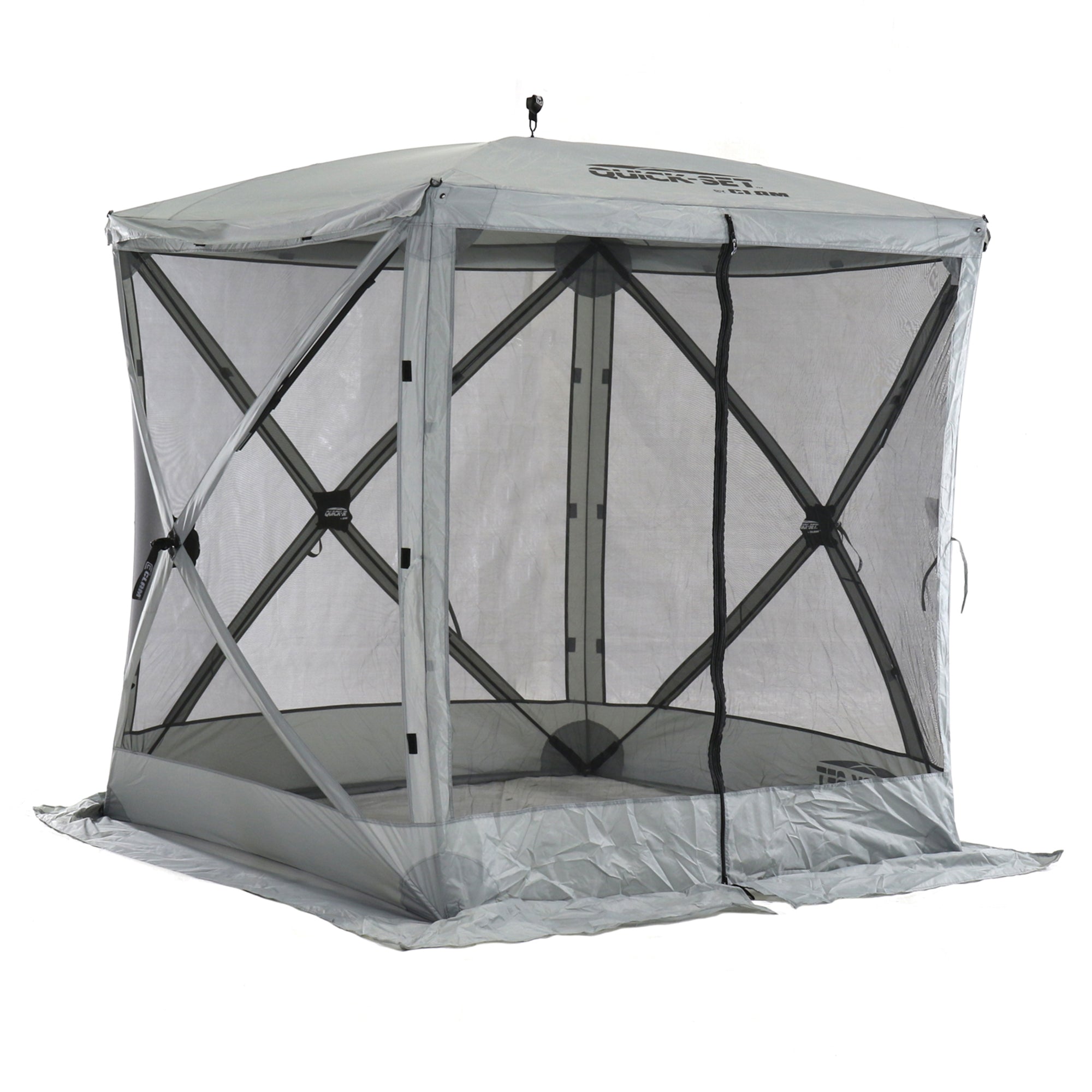 Quick-Set Traveler Portable Gazebo Canopy Shelter Screen Tent, Gray (Used) - VMInnovations