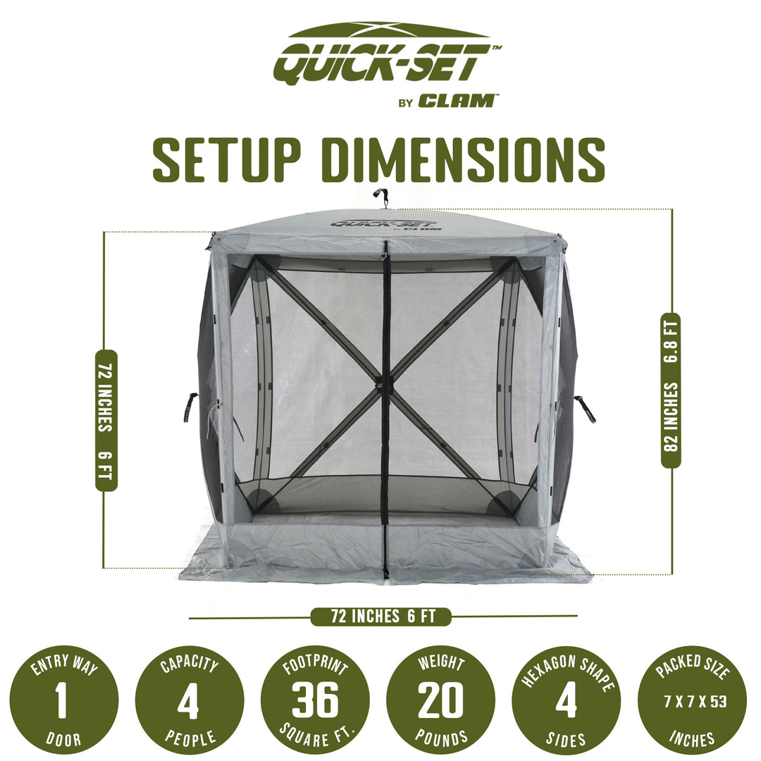 Quick-Set Traveler Outdoor Gazebo Canopy Shelter Screen Tent, Gray (Open Box) - VMInnovations