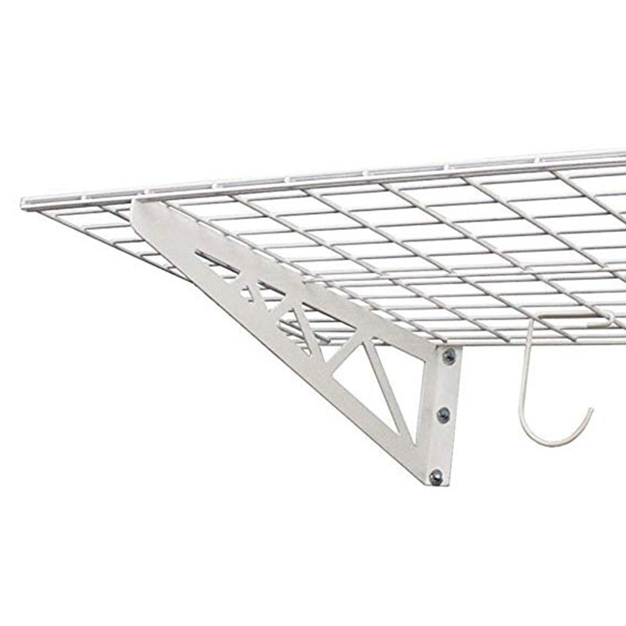 SafeRacks 24 x 48 Inch Garage Wall Shelf Two-Pack with Bike Tire Hooks, White - VMInnovations