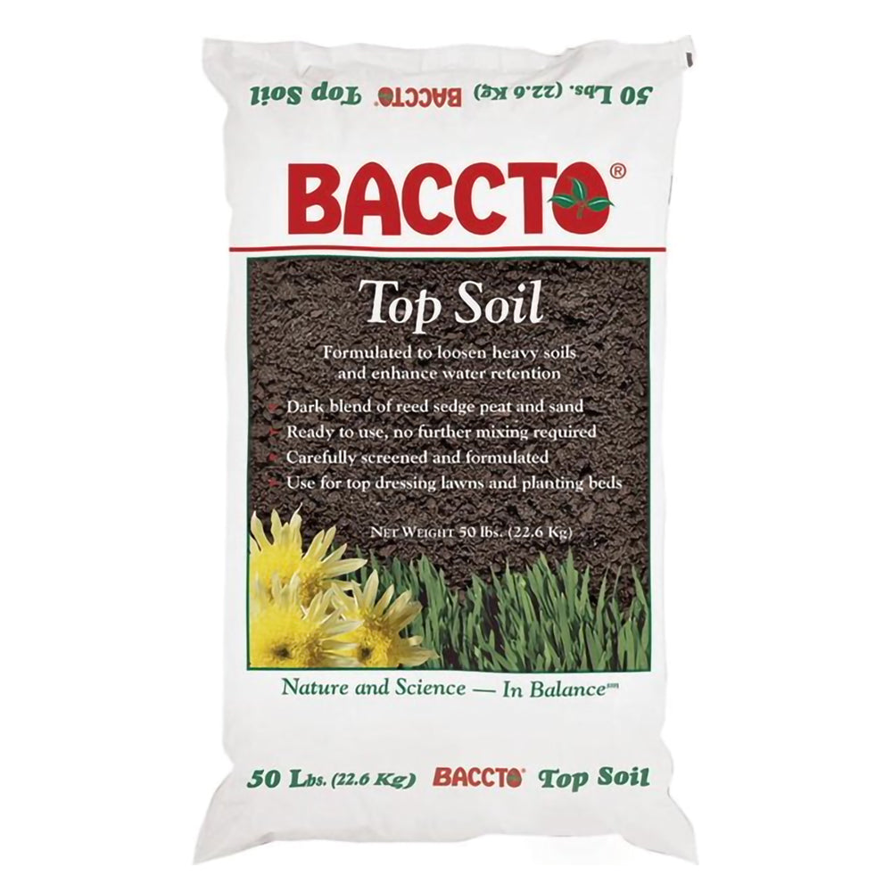 Michigan Peat Baccto Top Soil with Reed Sedge, Peat, and Sand, 50 Pounds, 1 Pack - VMInnovations