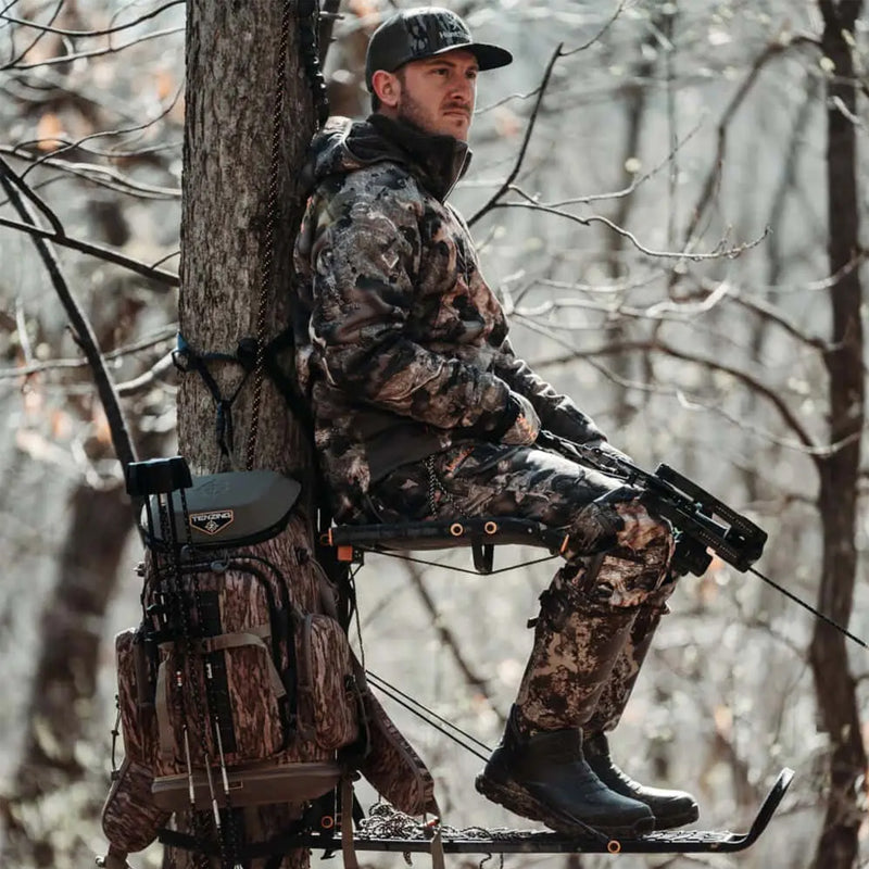 Muddy The Boss XL Wide Stance Hang On 1 Person Deer Hunting Tree Stand Platform