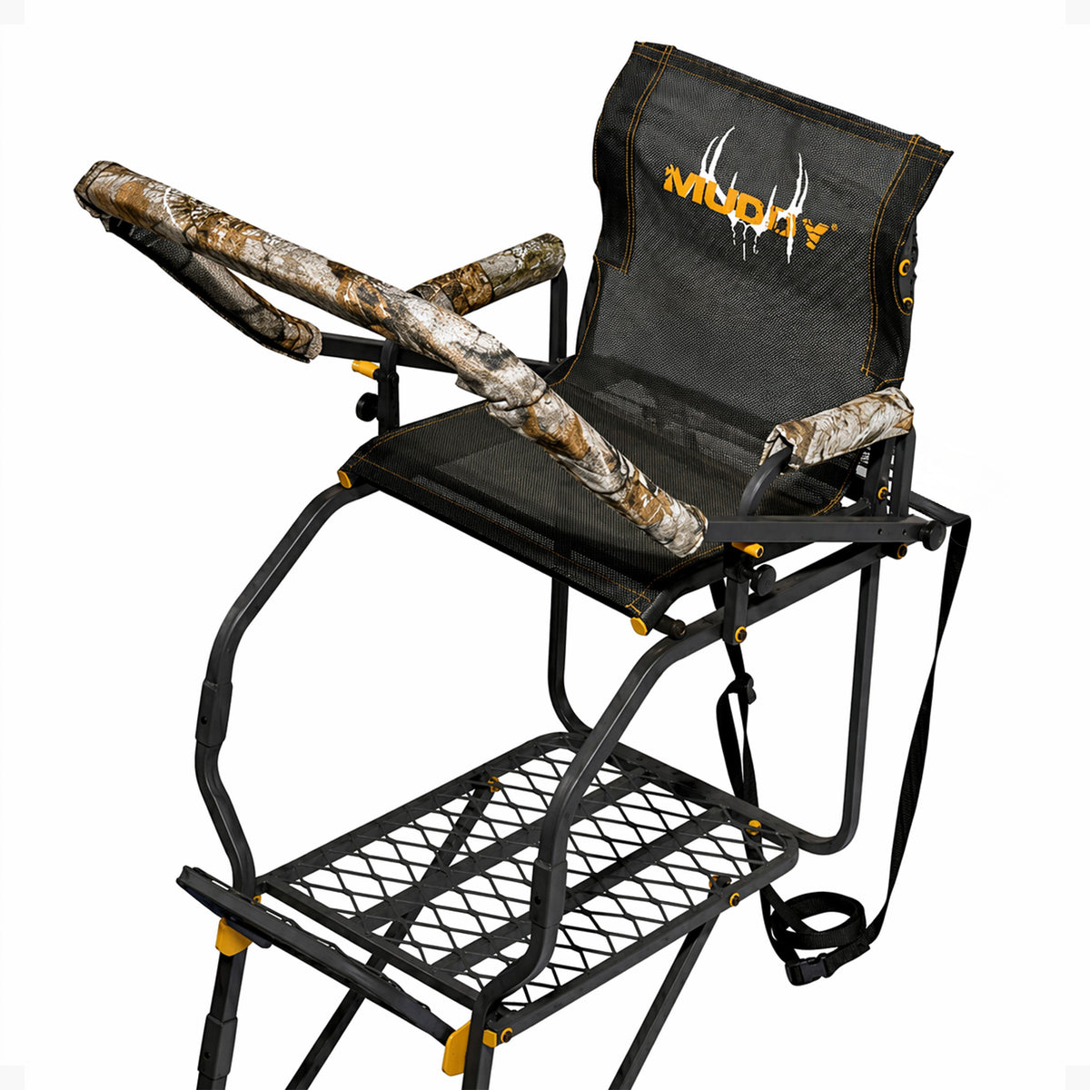 Muddy Huntsman Deluxe 17 Foot Hunting Ladderstand, 1 Person Climbing Tree Stand