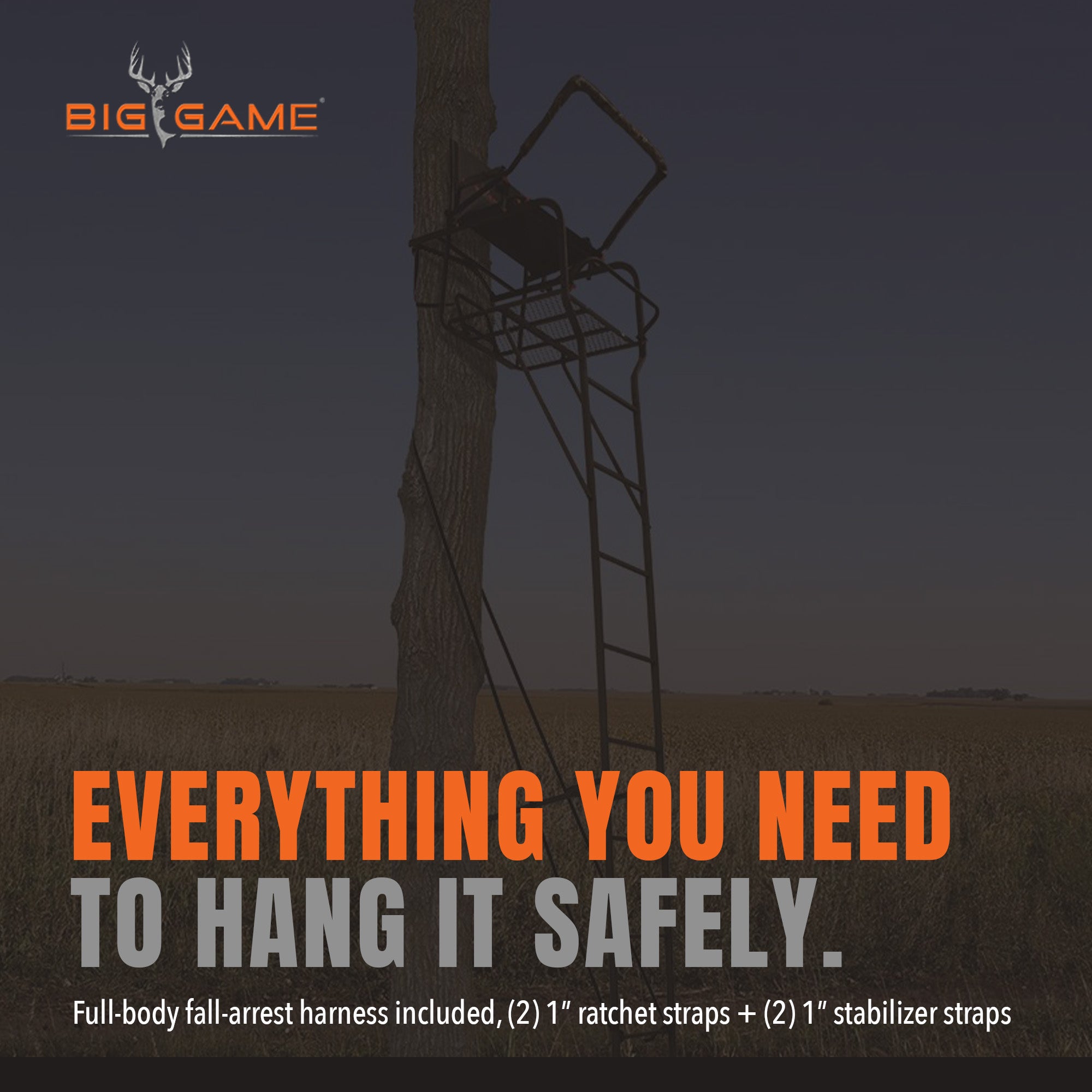 Big Game Hunter HD 1.5 Deer Hunting 18.5 Foot 1 Person Ladder Tree Stand (Used)