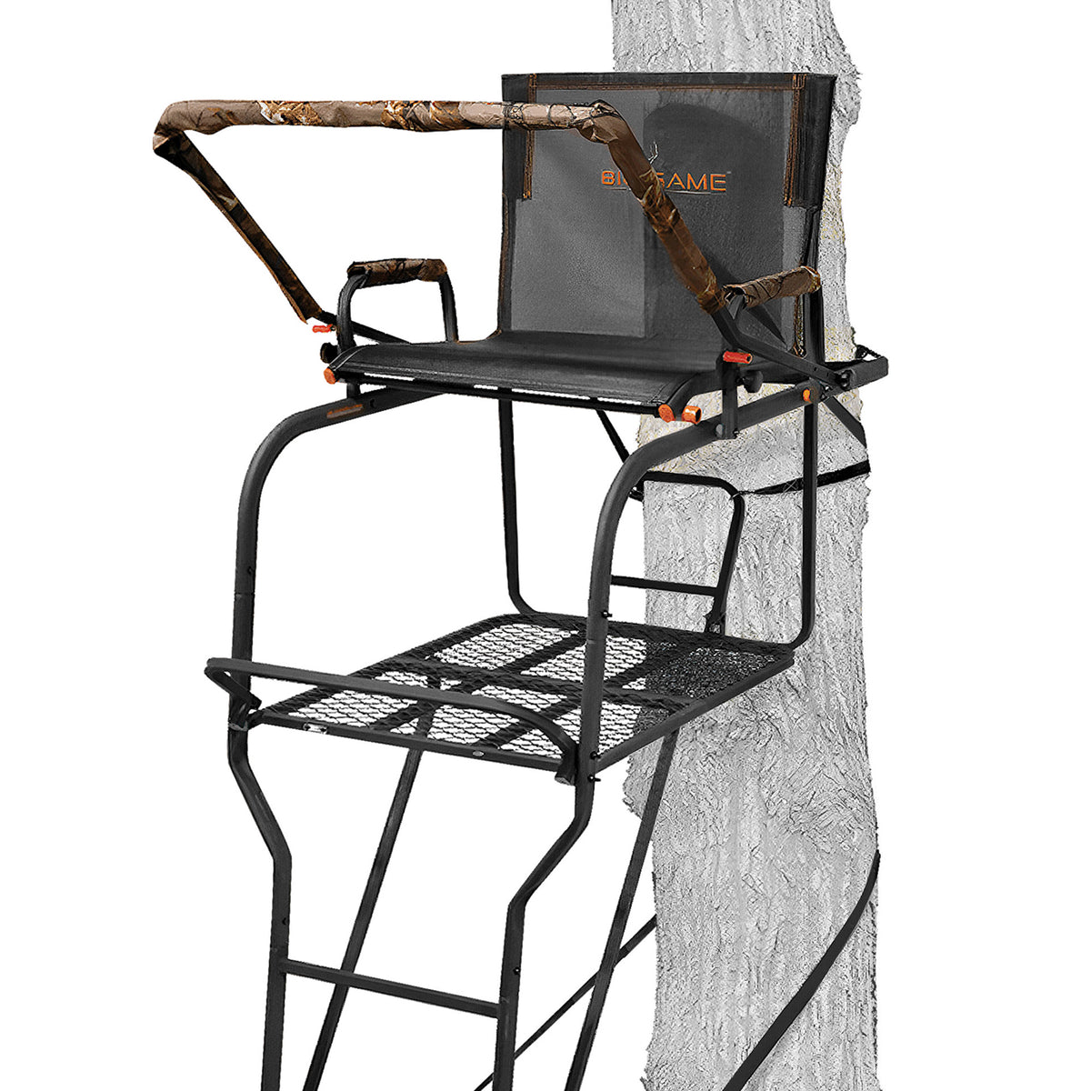 Big Game Hunter HD 1.5 Deer Hunting Ladder Climbing Tree Stand w/Extra Wide Seat