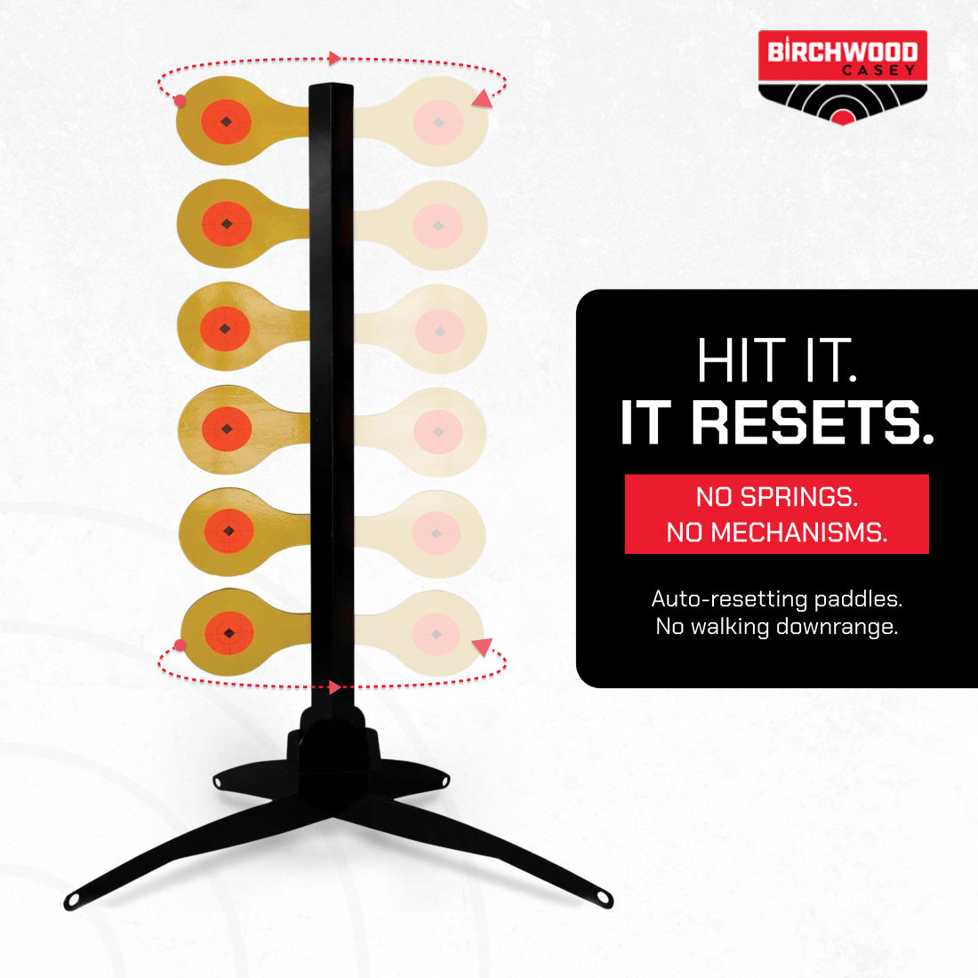 Birchwood Casey World of Targets 49in Handgun Dueling Tree Steel Shooting Target - VMInnovations