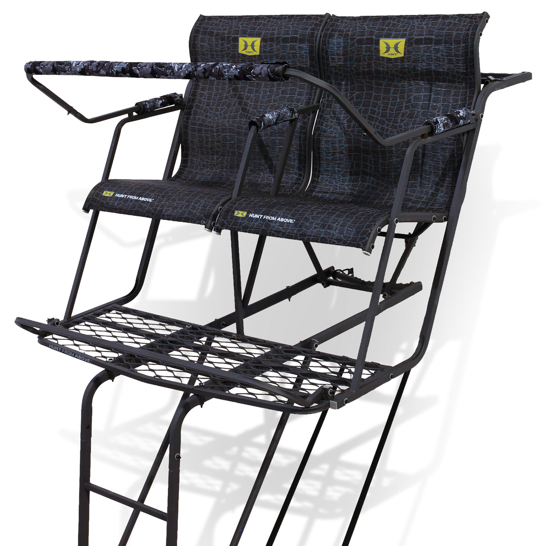 Hawk Big Denali 2 Man Climbing Tree Stand, 18 Foot Deer Hunting Ladderstand
