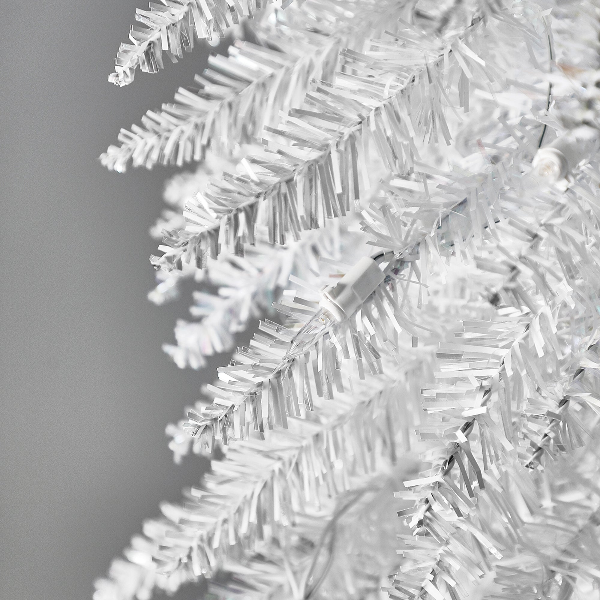 Home Heritage 7 Foot Pencil Artificial Tree with White LED Lights, White (Used)