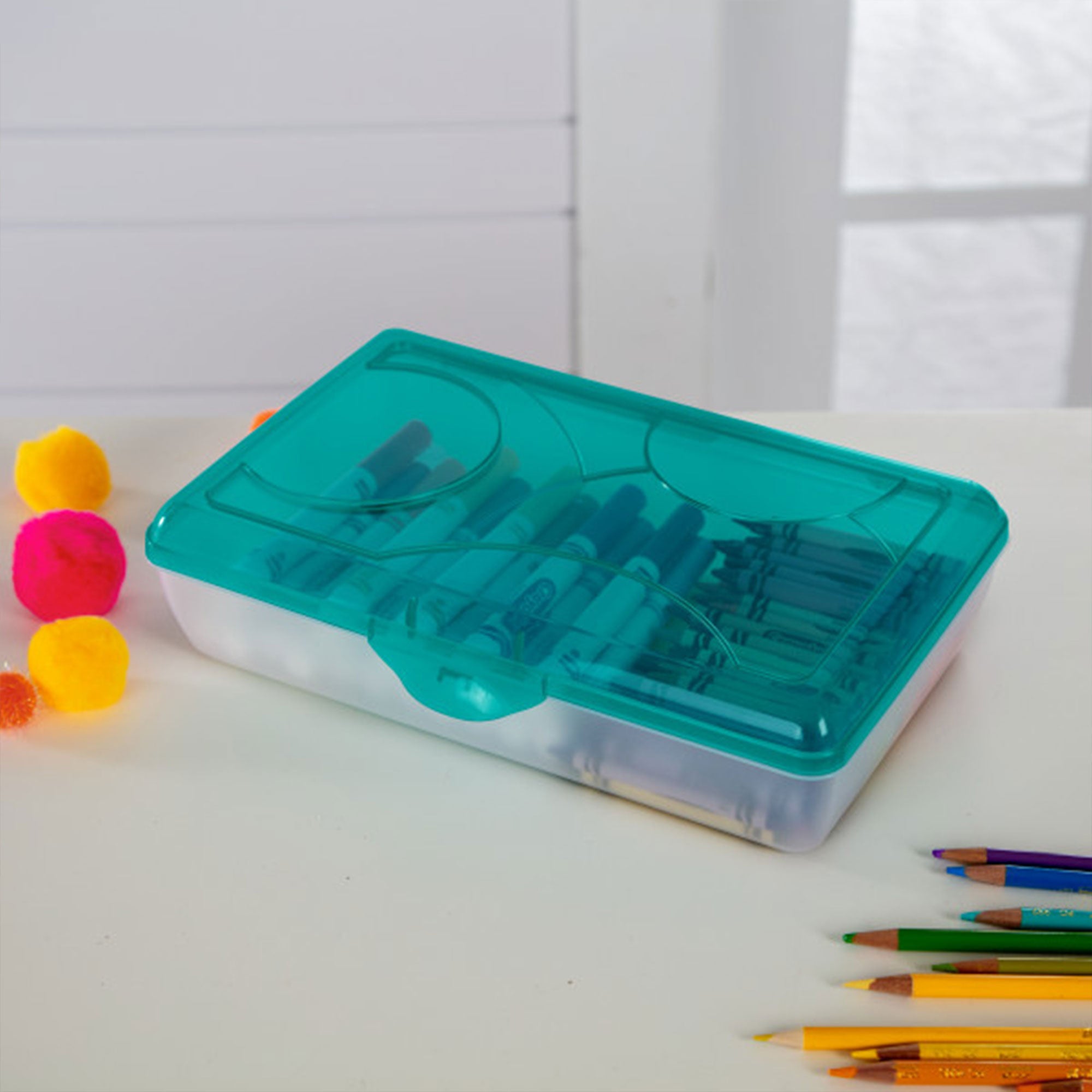 Sterilite 17296W06 Multipurpose Storage Supply Box w/ Lid, Molokai Blue (6 Pack) - VMInnovations