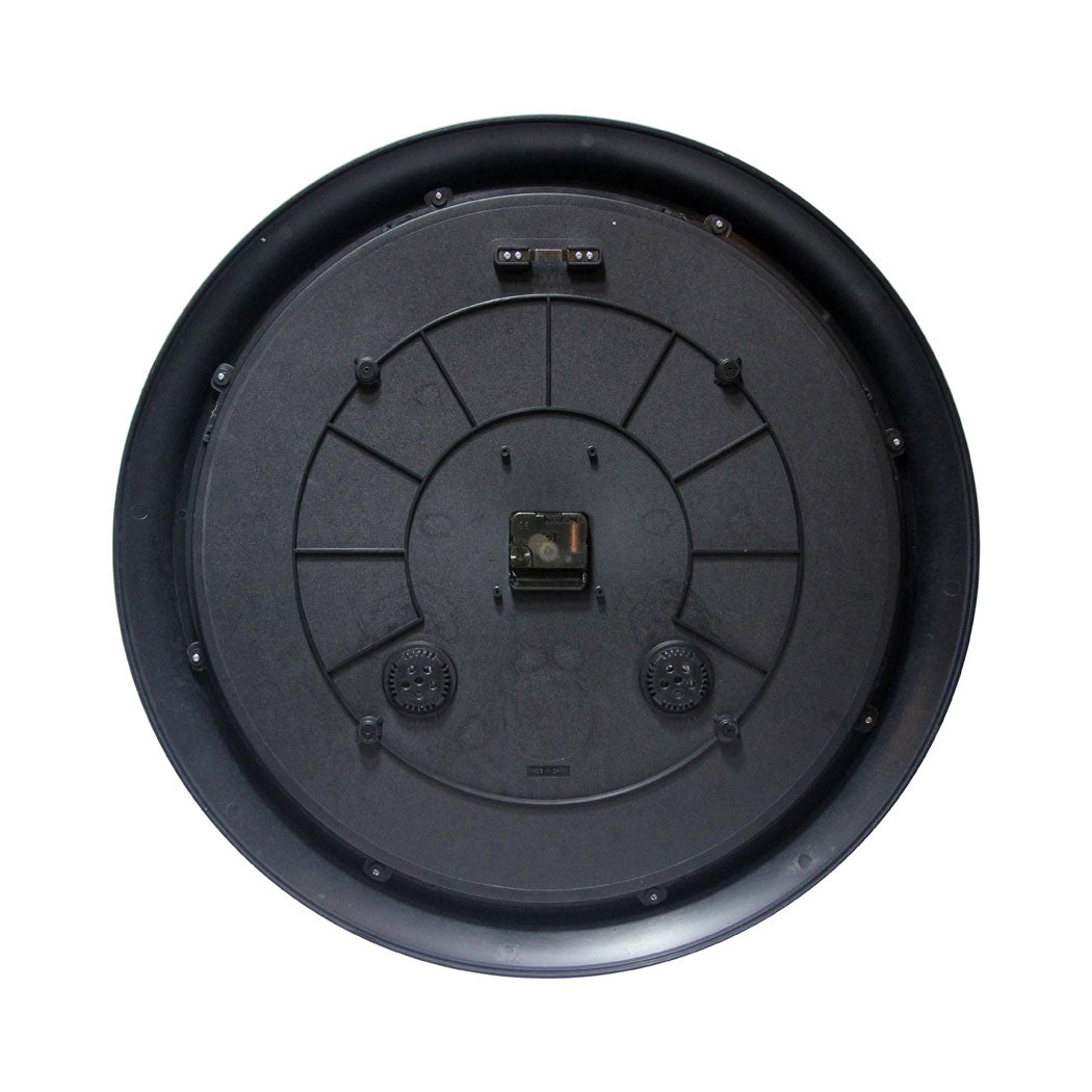 Infinity Instruments 15664BK-2534 24 Inch Classic Black Wall Thermometer Clock (Refurbished)