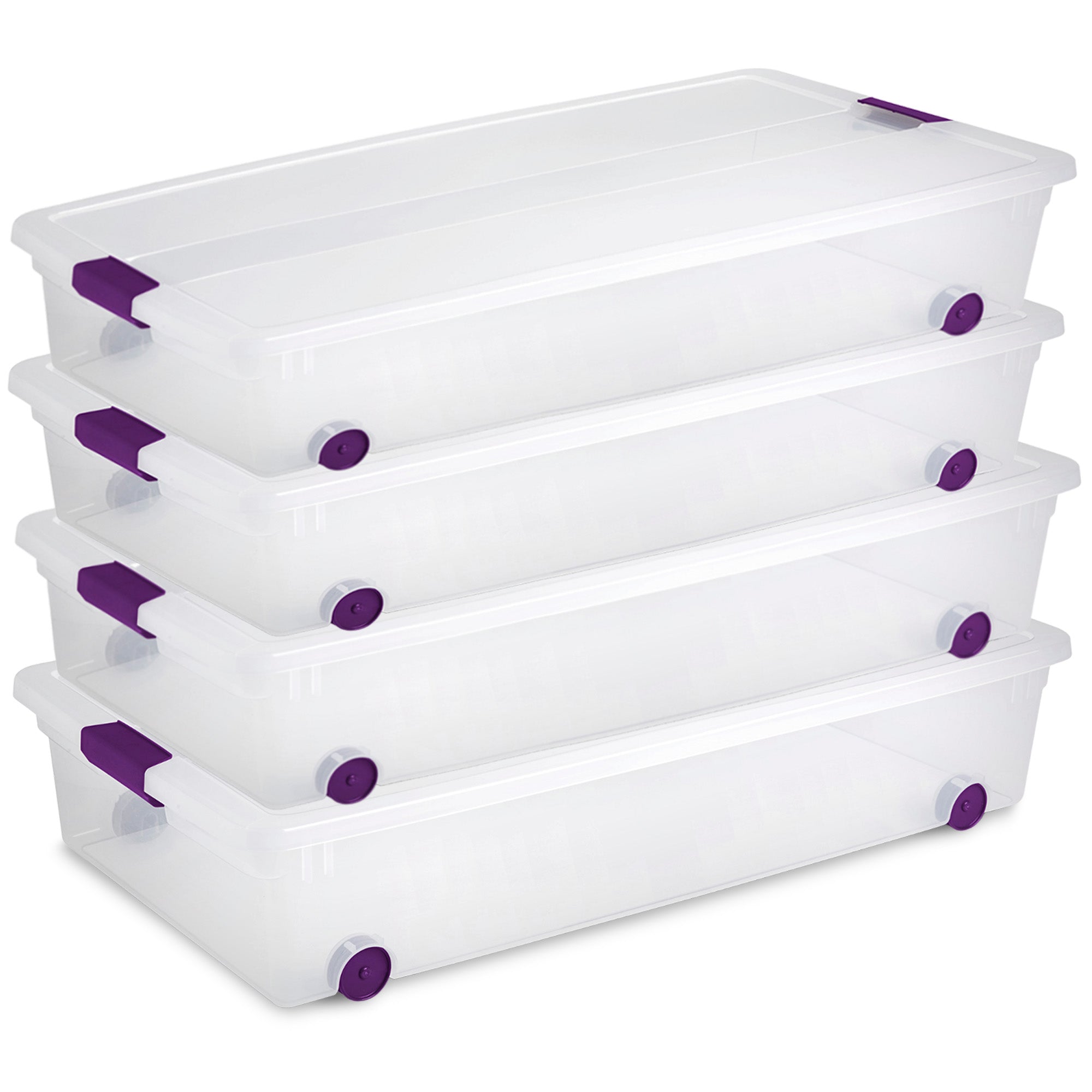 Sterilite 60 Quart ClearView Latch Lid Wheeled Underbed Organization Storage Box - VMInnovations