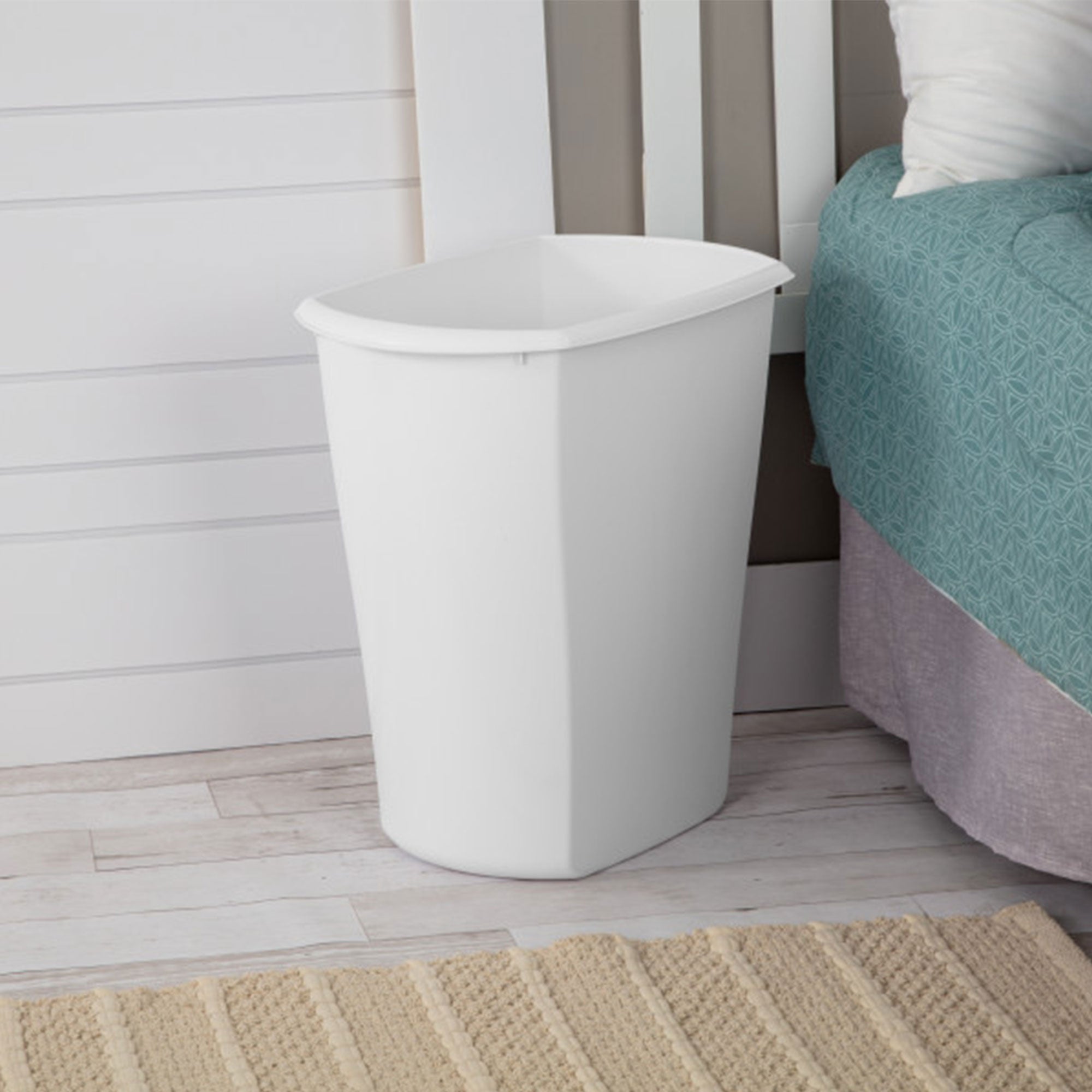 Sterilite 10528006 5.5 Gallon White Ultra Plastic Wastebasket Trash Can (6 Pack) - VMInnovations
