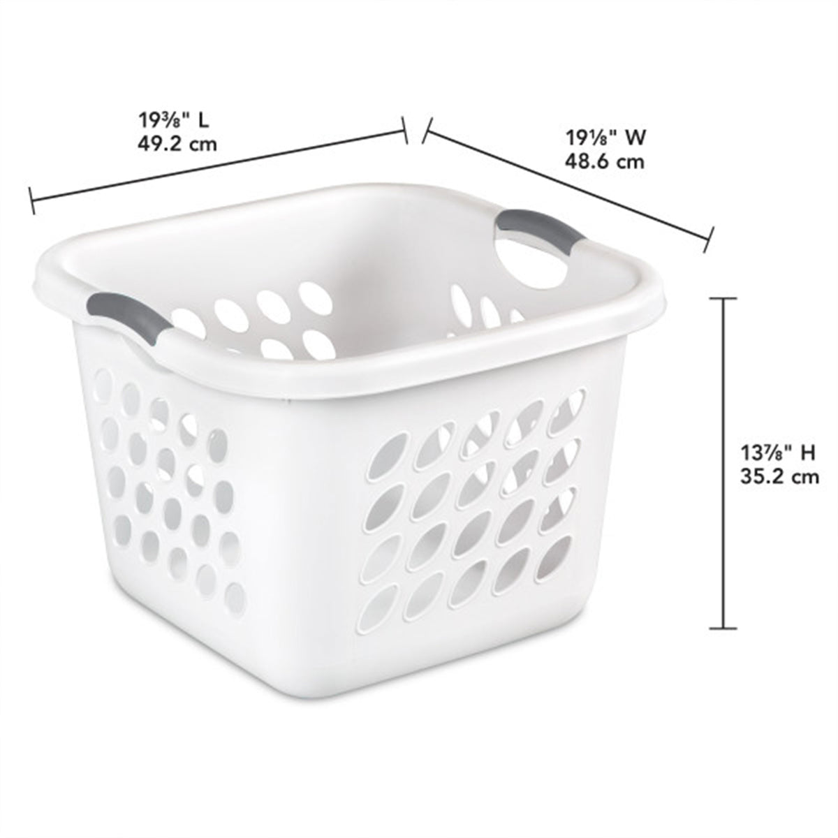 Sterilite Ultra 14 gal Square Plastic Laundry Basket w/Gripped Handles, (6 Pack)
