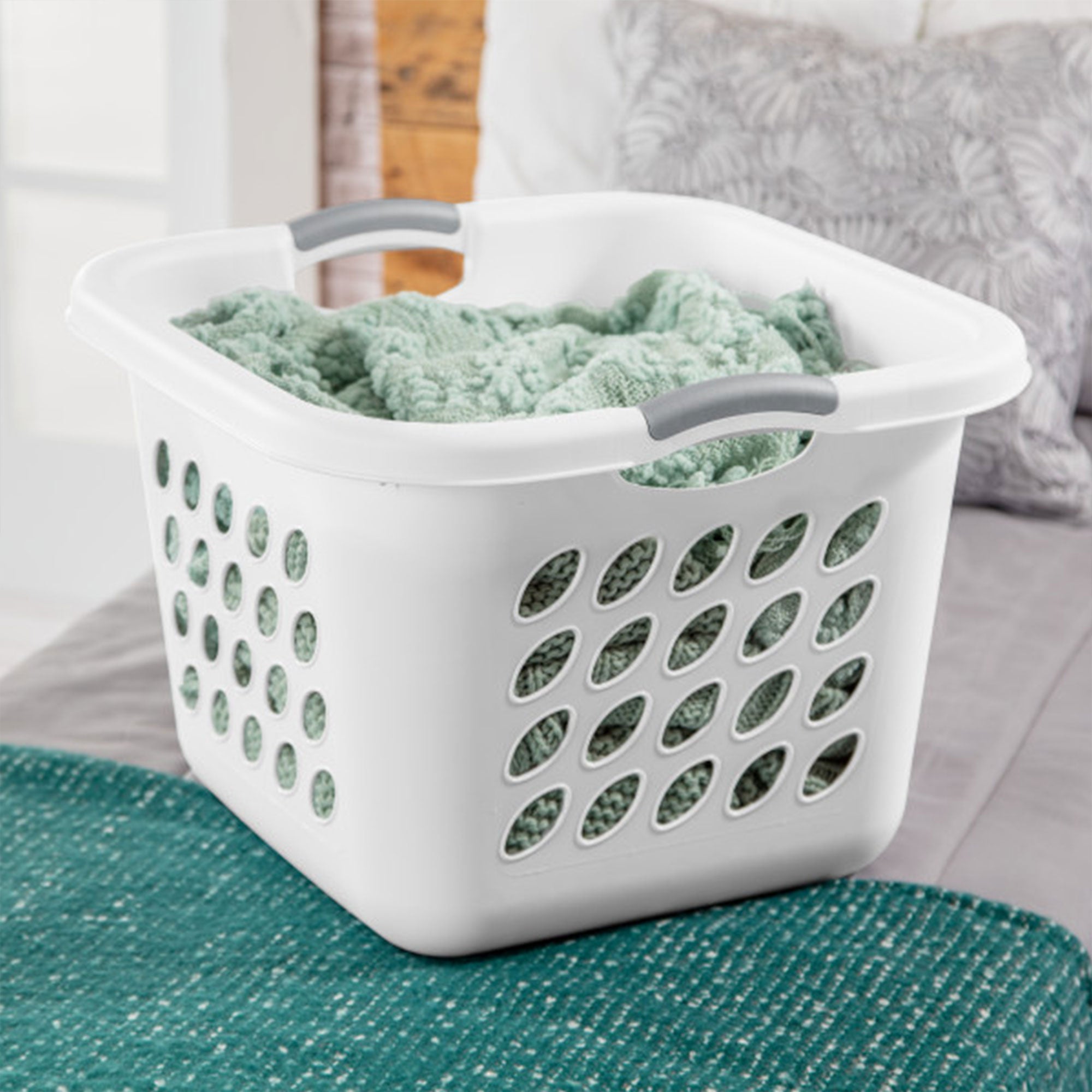 Sterilite Ultra 14 gal Square Plastic Laundry Basket w/Gripped Handles, (6 Pack) - VMInnovations