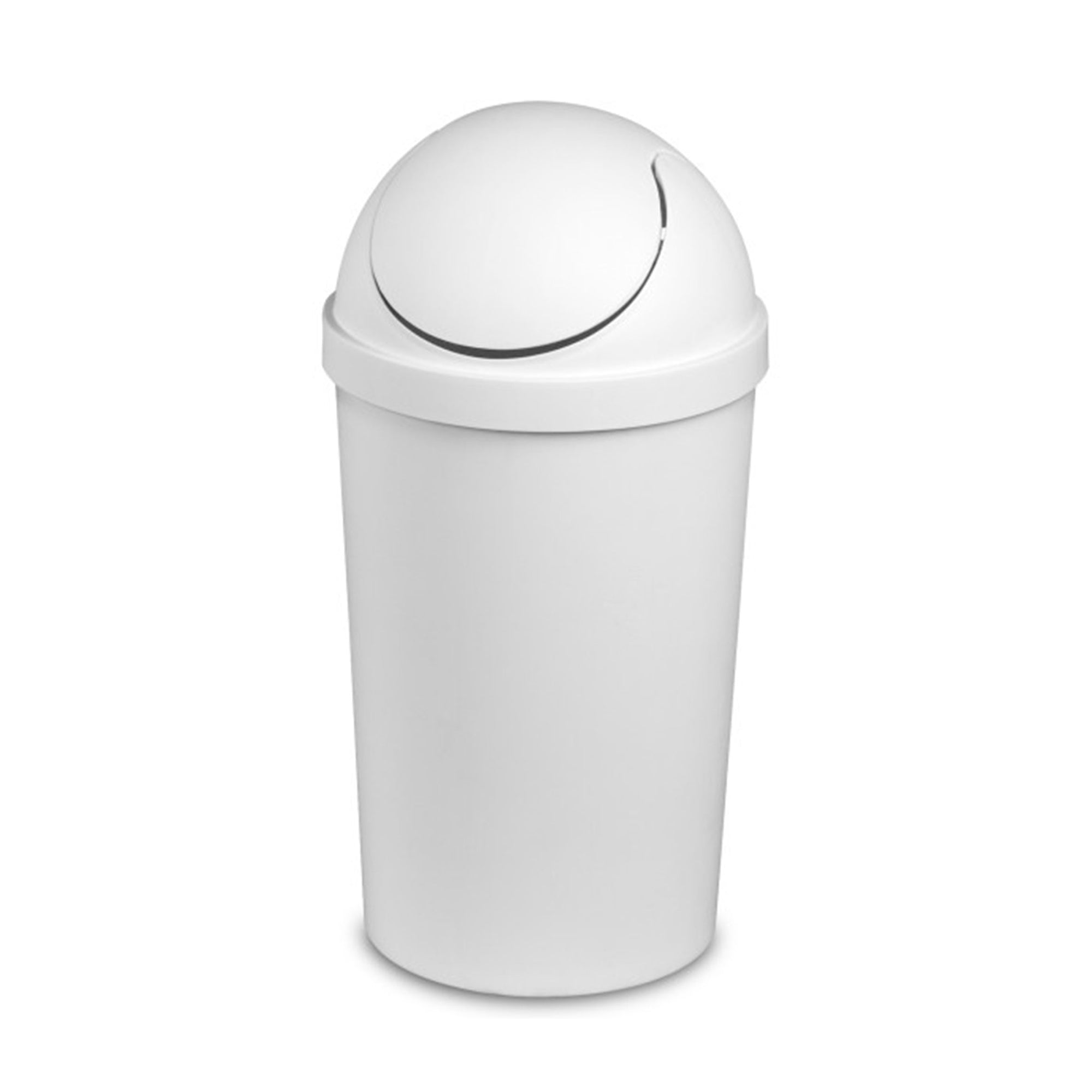 Sterilite 10838006 3 Gallon Round Swing Top Plastic Wastebasket, White (6 Pack) - VMInnovations