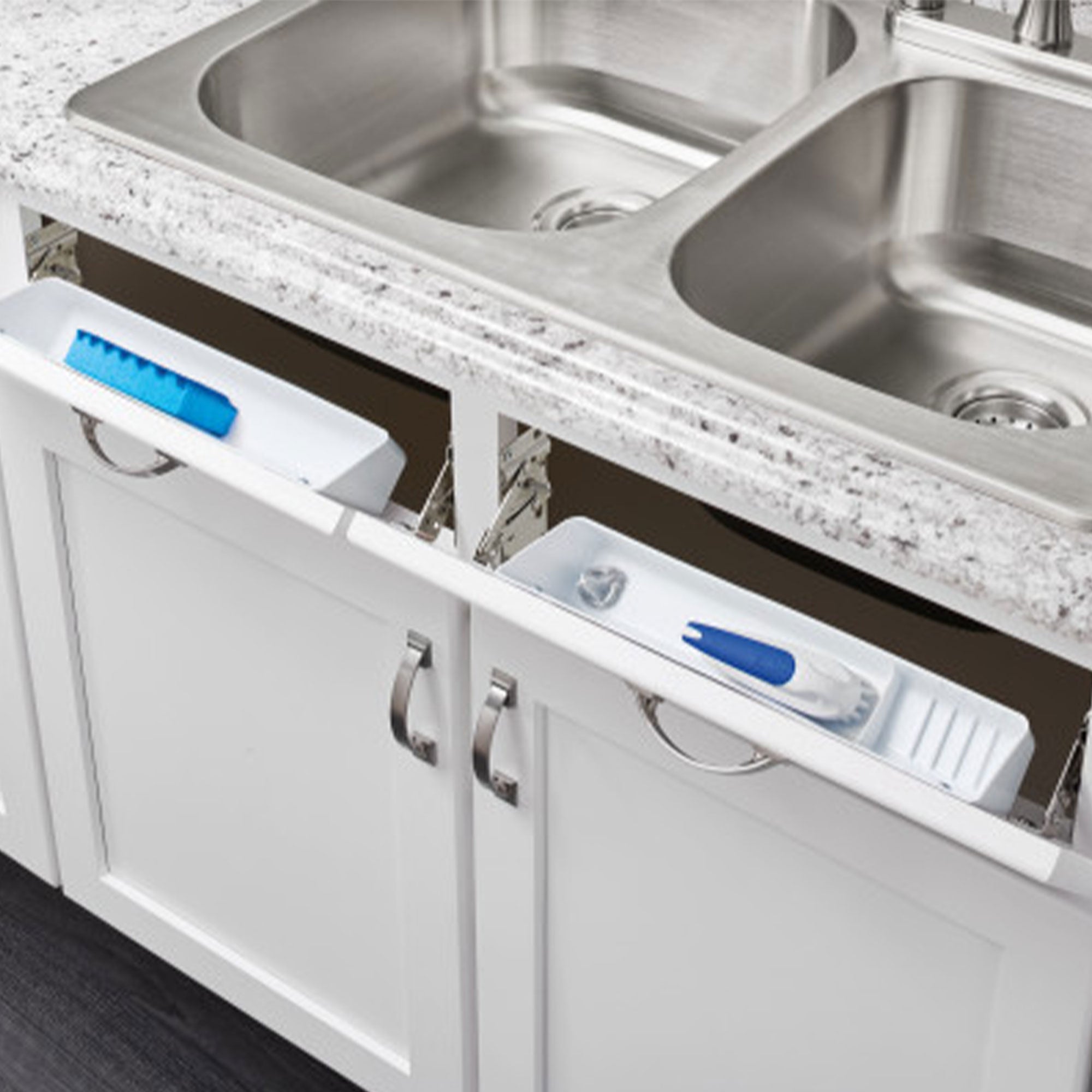 Rev-A-Shelf 14" Kitchen Sink Front Tip Out Accessory Trays, White, 6572-14-11-52 - VMInnovations