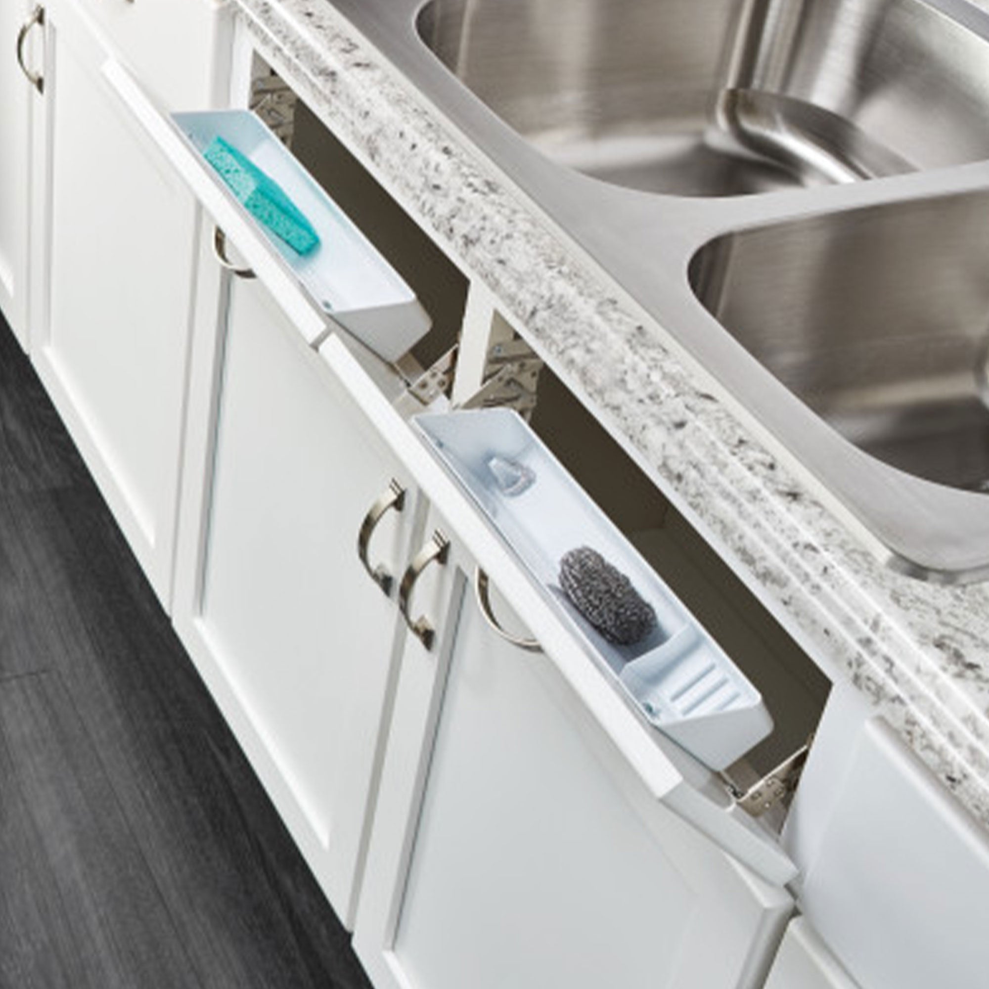 Rev-A-Shelf 14" Kitchen Sink Front Tip Out Accessory Trays, White, 6572-14-11-52 - VMInnovations
