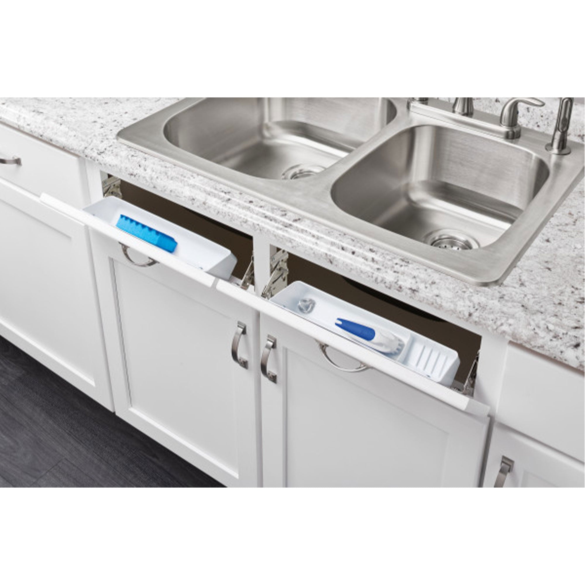 Rev-A-Shelf 6572 11" Kitchen Sink Front Tip-Out Accessory Trays, White(Open Box)