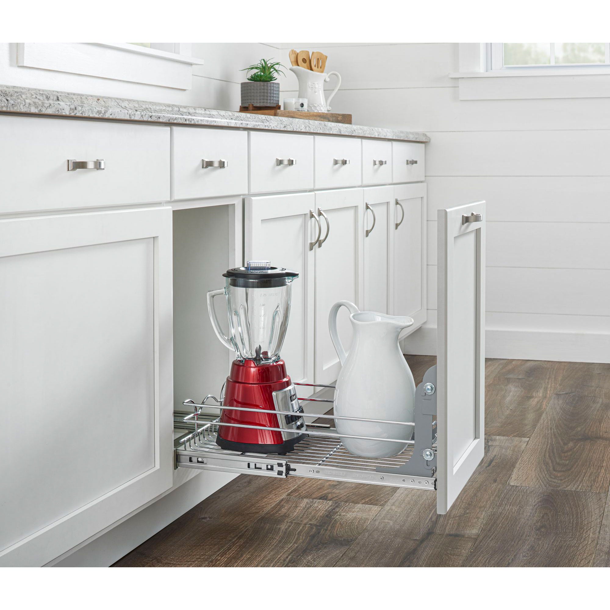 Rev-A-Shelf Double Pullout Trash Can 35 qt Black, RV-18KD-18C S & Door Mount Kit
