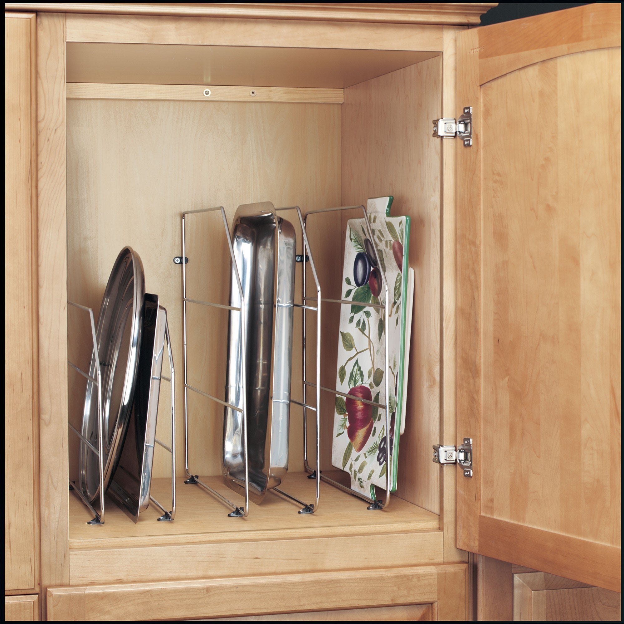 Rev-A-Shelf 12" Kitchen Cabinet Baking Sheet Tray Divider, Chrome, 597-12CR-52 - VMInnovations