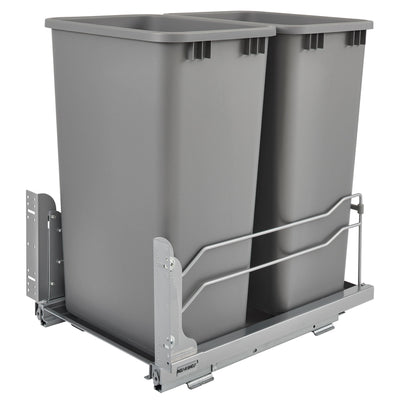 Rev A Shelf 50 Quart Pull Out Sliding Double Waste Trash Bin (Open Box) (2 Pack)