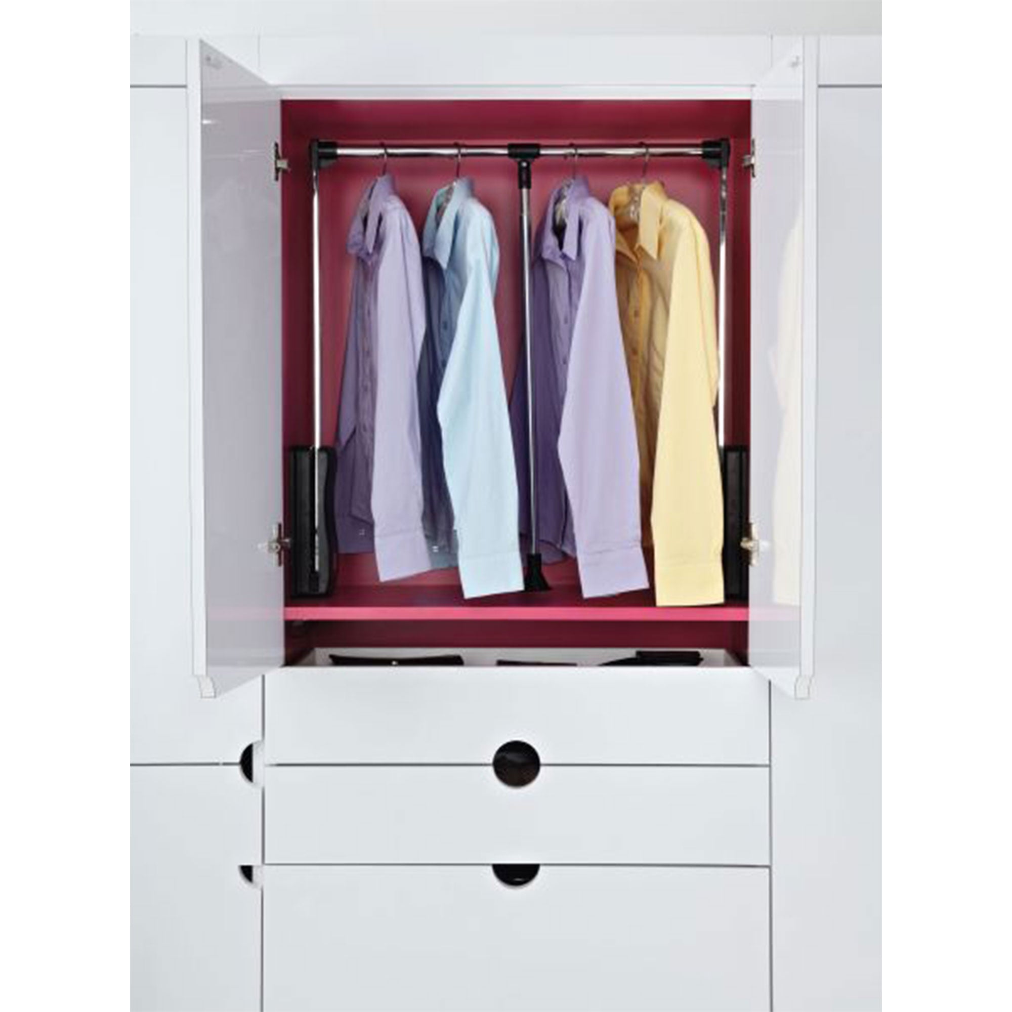 Rev-A-Shelf CPDR-2635 26 to 35 Inch Adjustable Pull Down Closet Rod, Chrome (For Parts)