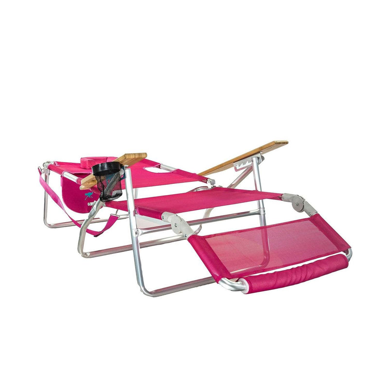 Ostrich Original 3N1  Outdoor Beach Lounge Chair with Footrest, Pink (Used)