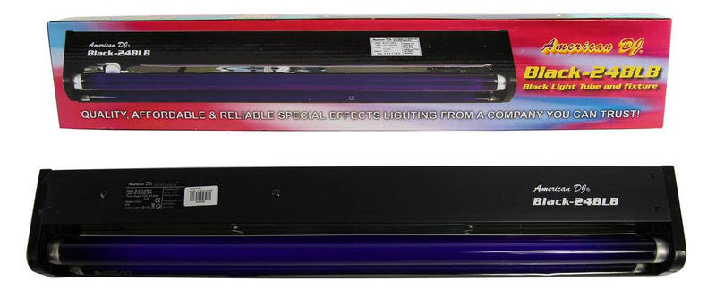 CHAUVET DJ Hurricane 1600 2.4L Pro Fog Smoke Machine +  24 Inch 20W Black Light - VMInnovations
