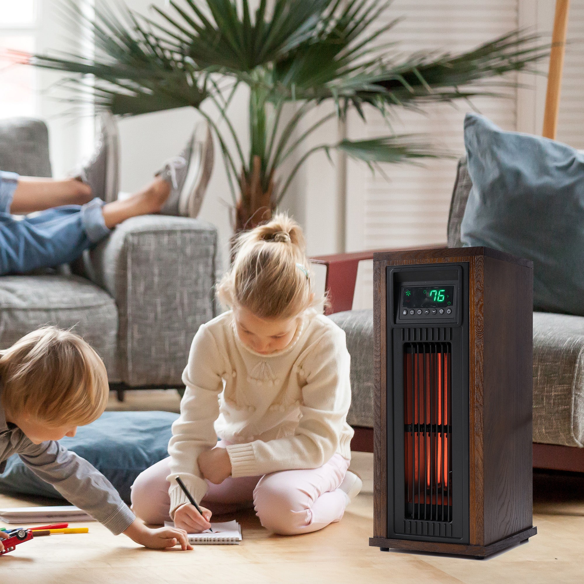 LifeSmart LifePro 1500W Portable Indoor 23" Infrared Quartz Tower Space Heater - VMInnovations