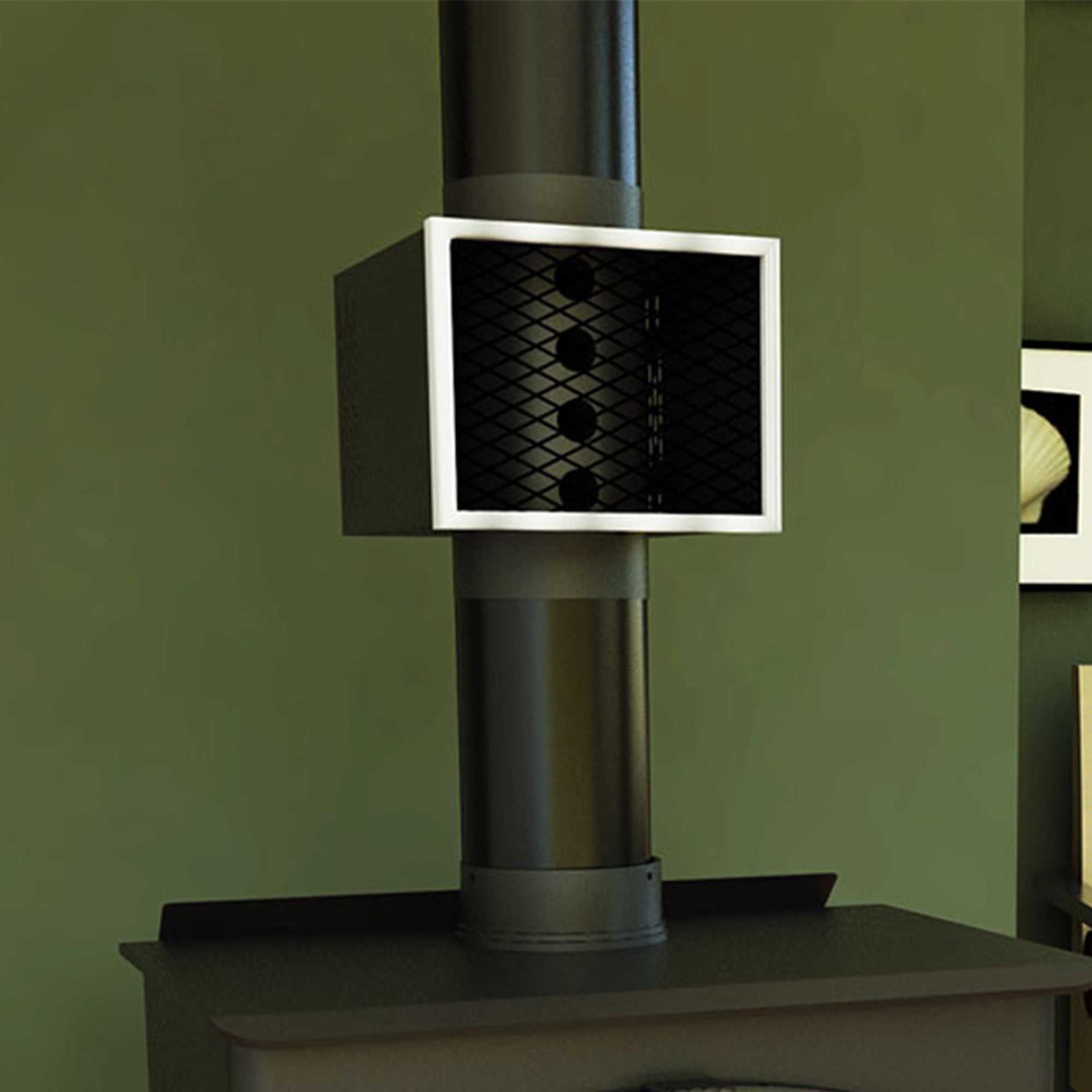 US Stove Company 6 In Heat Reclaimer Wood or Coal Stove Furnace, Black(Open Box) - VMInnovations