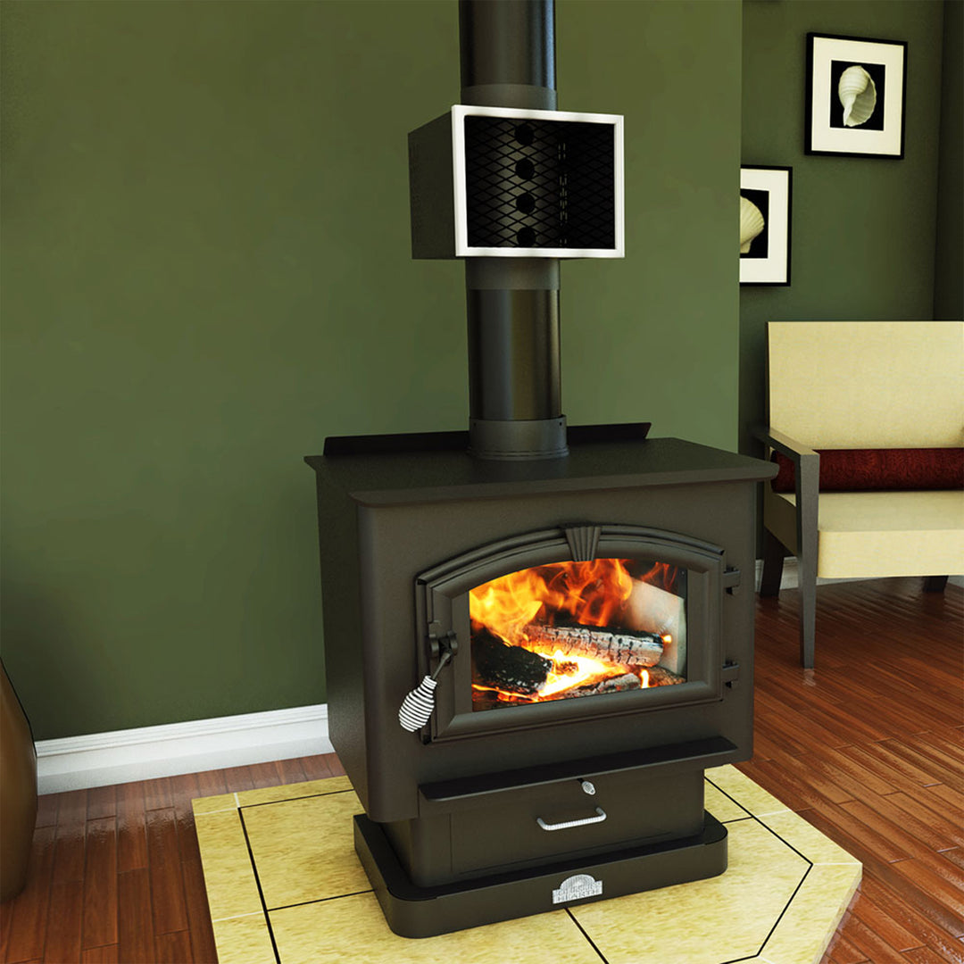 US Stove Company 6-Inch Miracle Heat Reclaimer Wood or Coal Stove Furnace, Black - VMInnovations