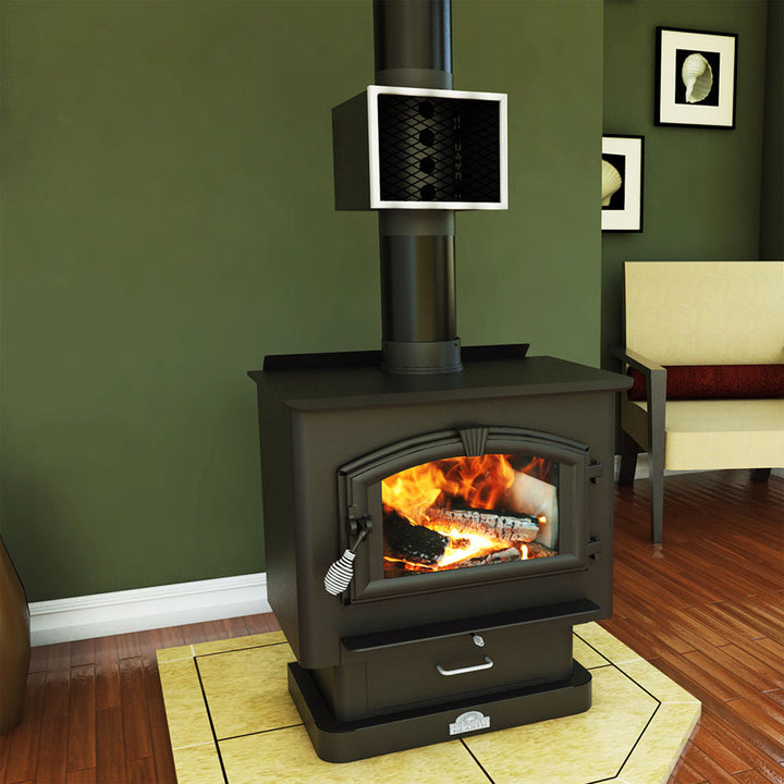 US Stove Company 6-Inch Miracle Heat Reclaimer Wood or Coal Stove Furnace, Black - VMInnovations