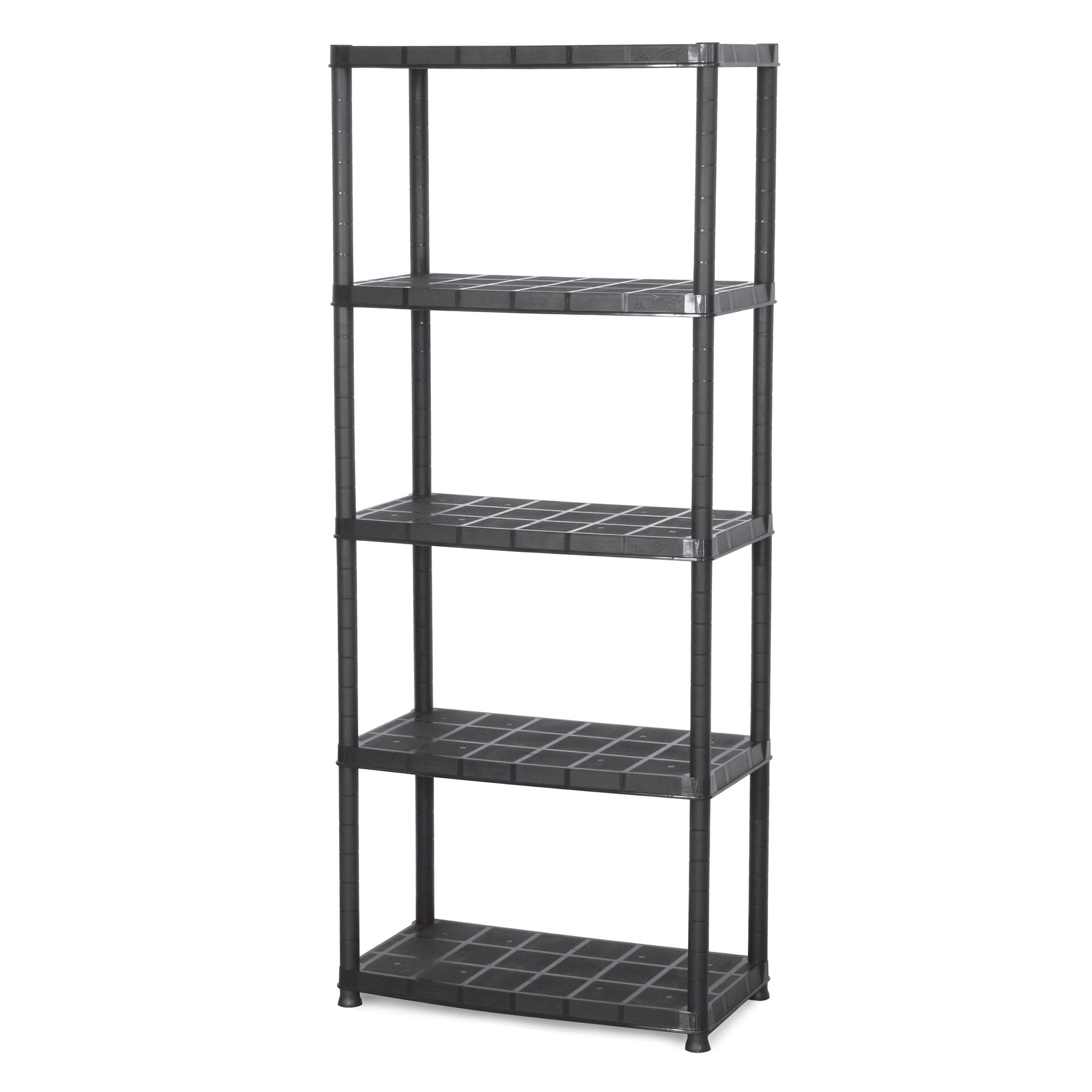 Ram Quality Products Platin 15 inch 5 Tier Plastic Storage Shelves, Black - VMInnovations