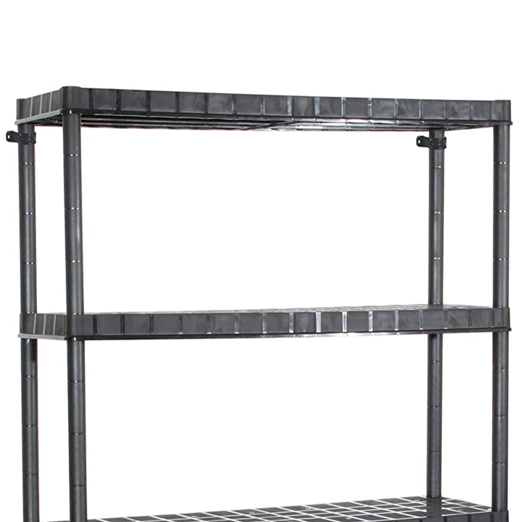 Ram Quality Products Optimo 16 inch 5 Tier Plastic Shelves, Black (Open Box) - VMInnovations