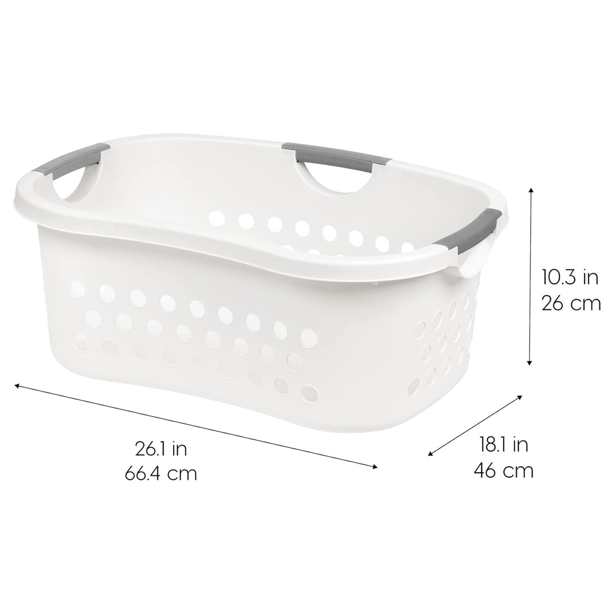 IRIS 589132 Comfort Carry White Plastic Lightweight Laundry Basket, 3 pack(Used)