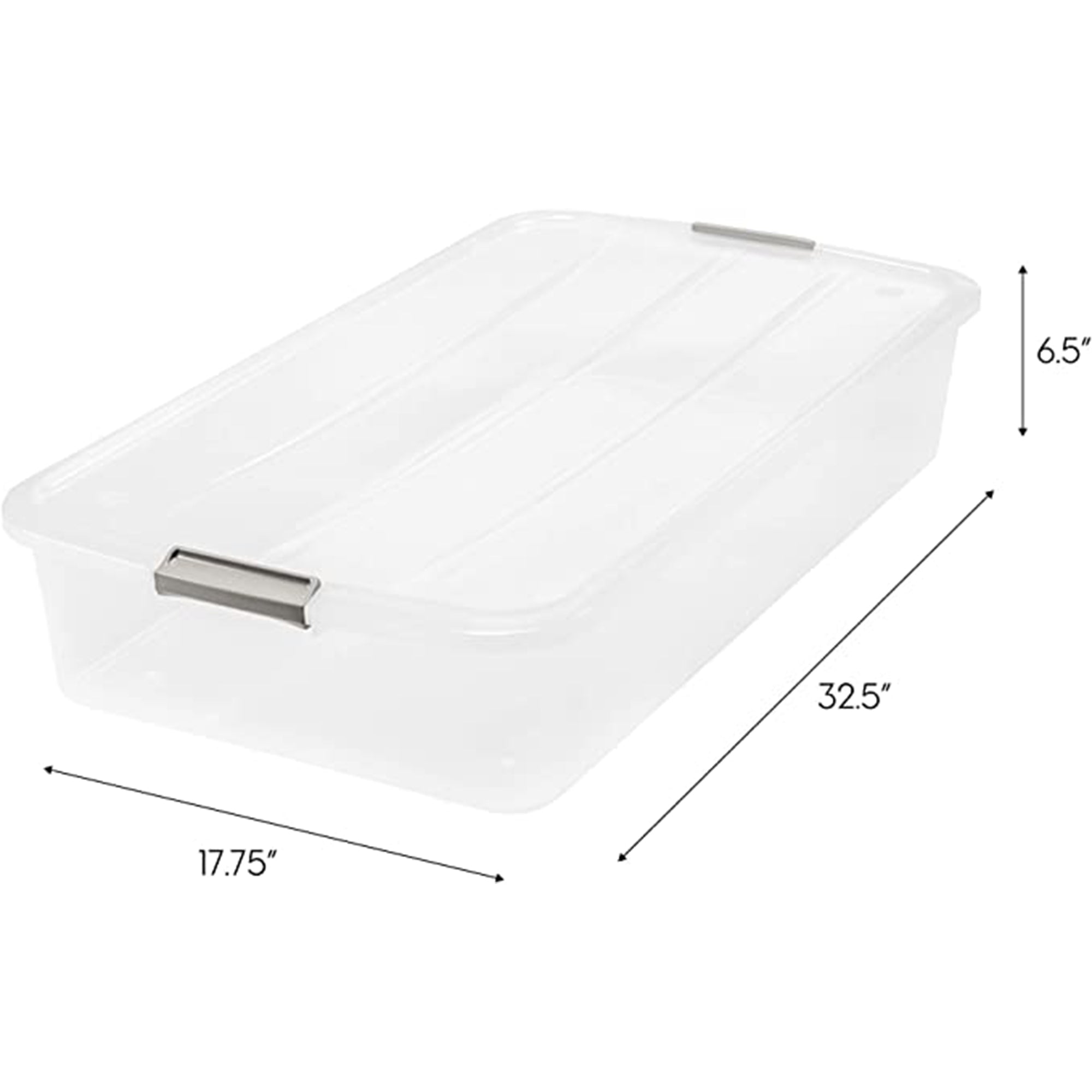 IRIS USA 50 Q Clear Plastic Underbed Latched Stack Storage Container Box (Used)